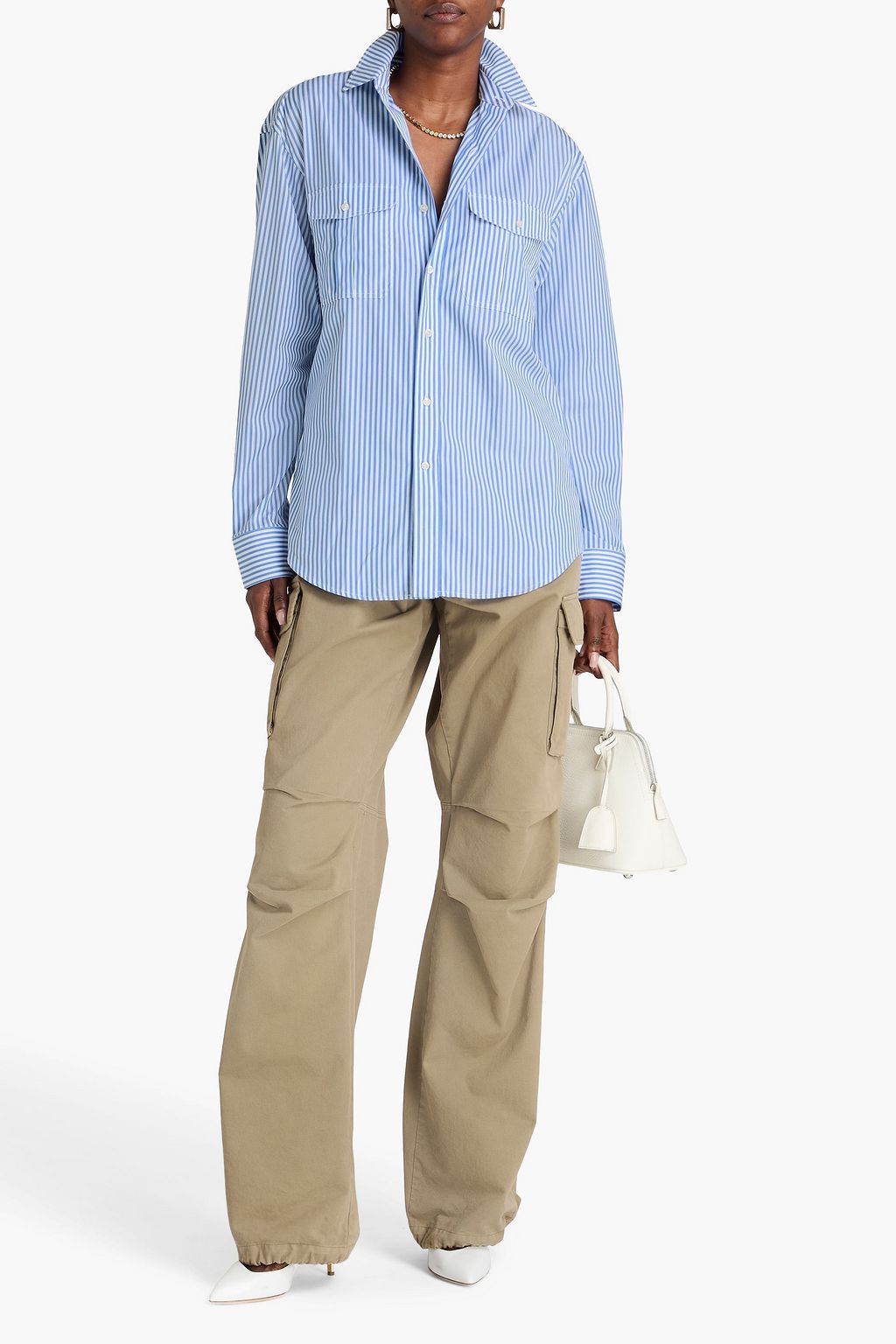 WARDROBE.NYC Striped cotton-poplin shirt