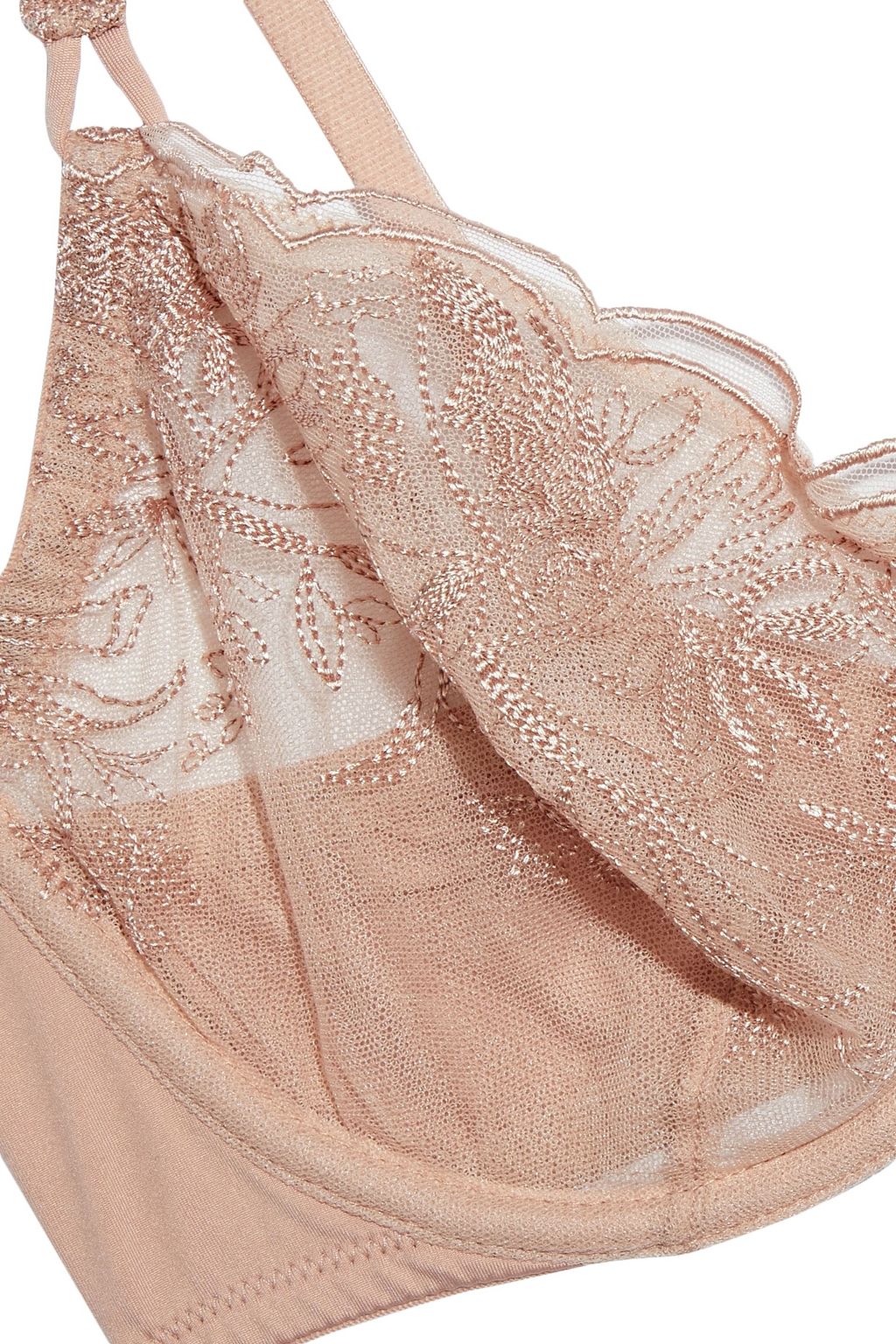 LA PERLA Beatrice embroidered tulle and stretch-jersey underwired bra