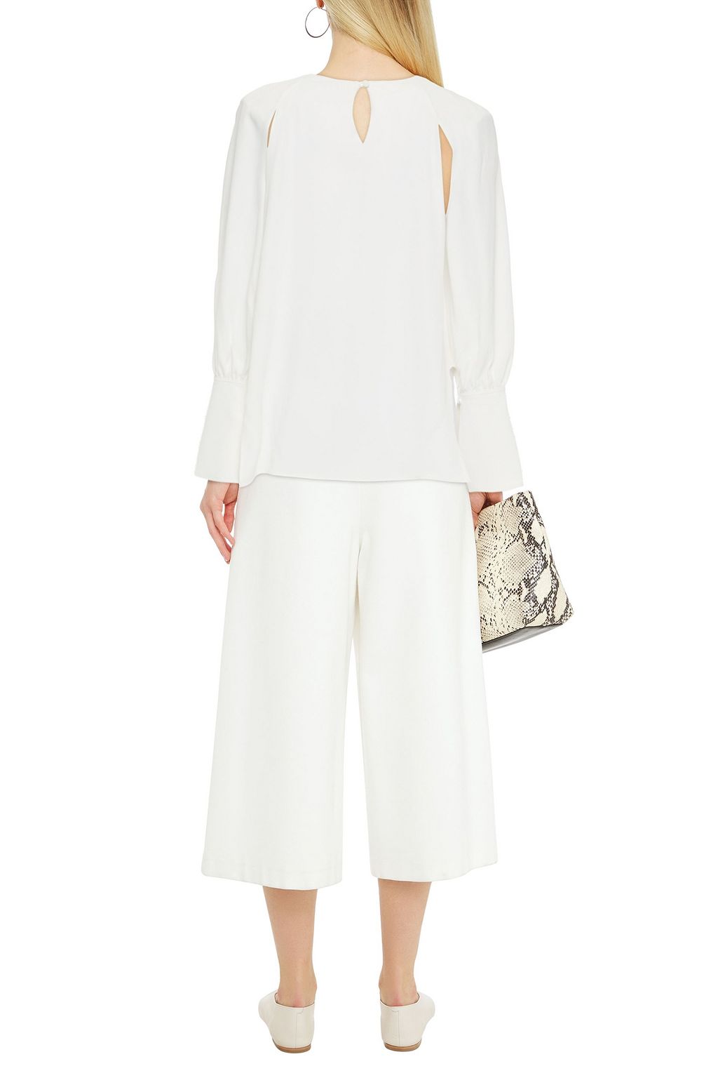 KHAITE Kirsty cutout gathered crepe de chine top