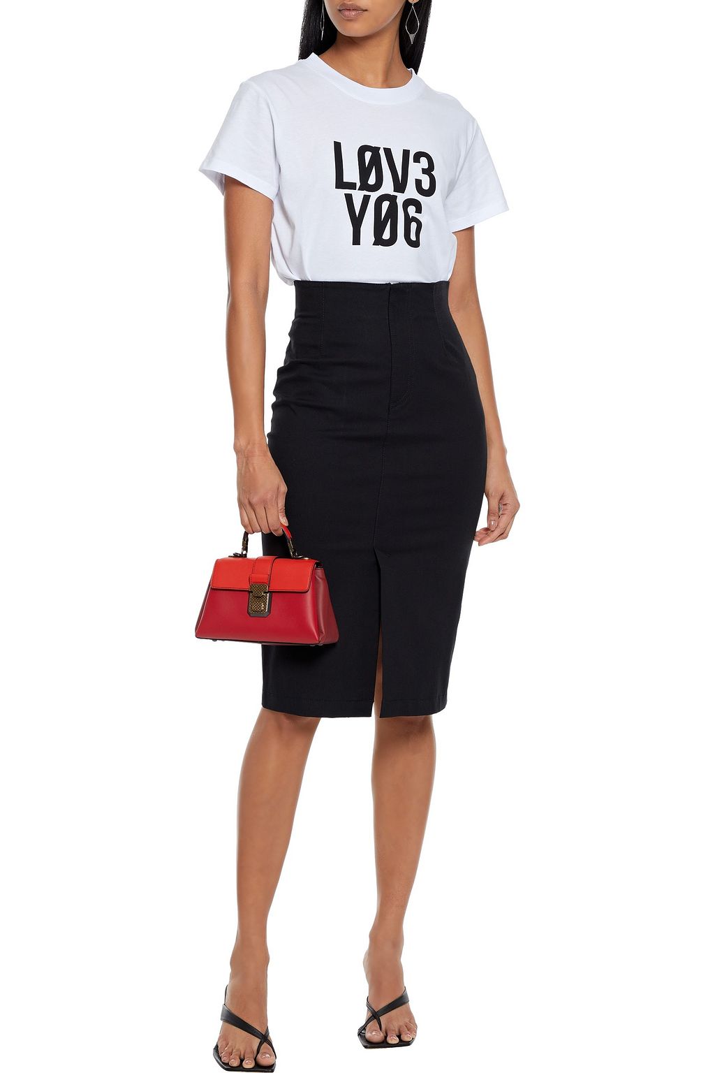 REDVALENTINO Printed cotton-jersey T-shirt