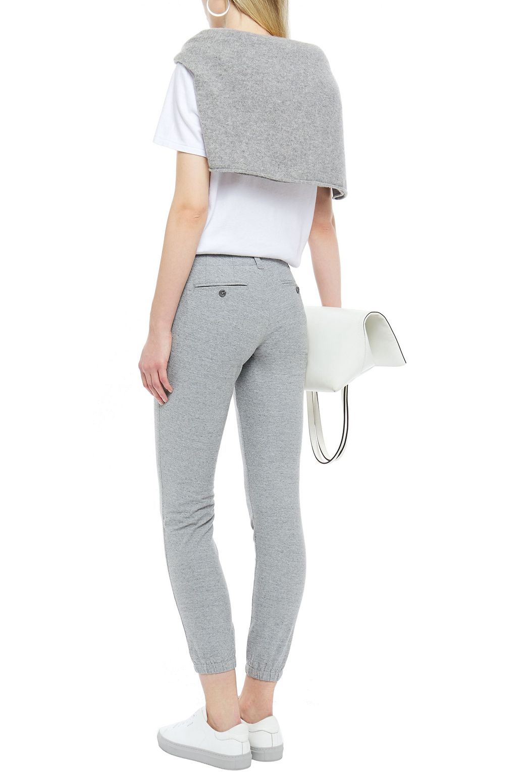 JAMES PERSE Mélange stretch-cotton jersey tapered pants