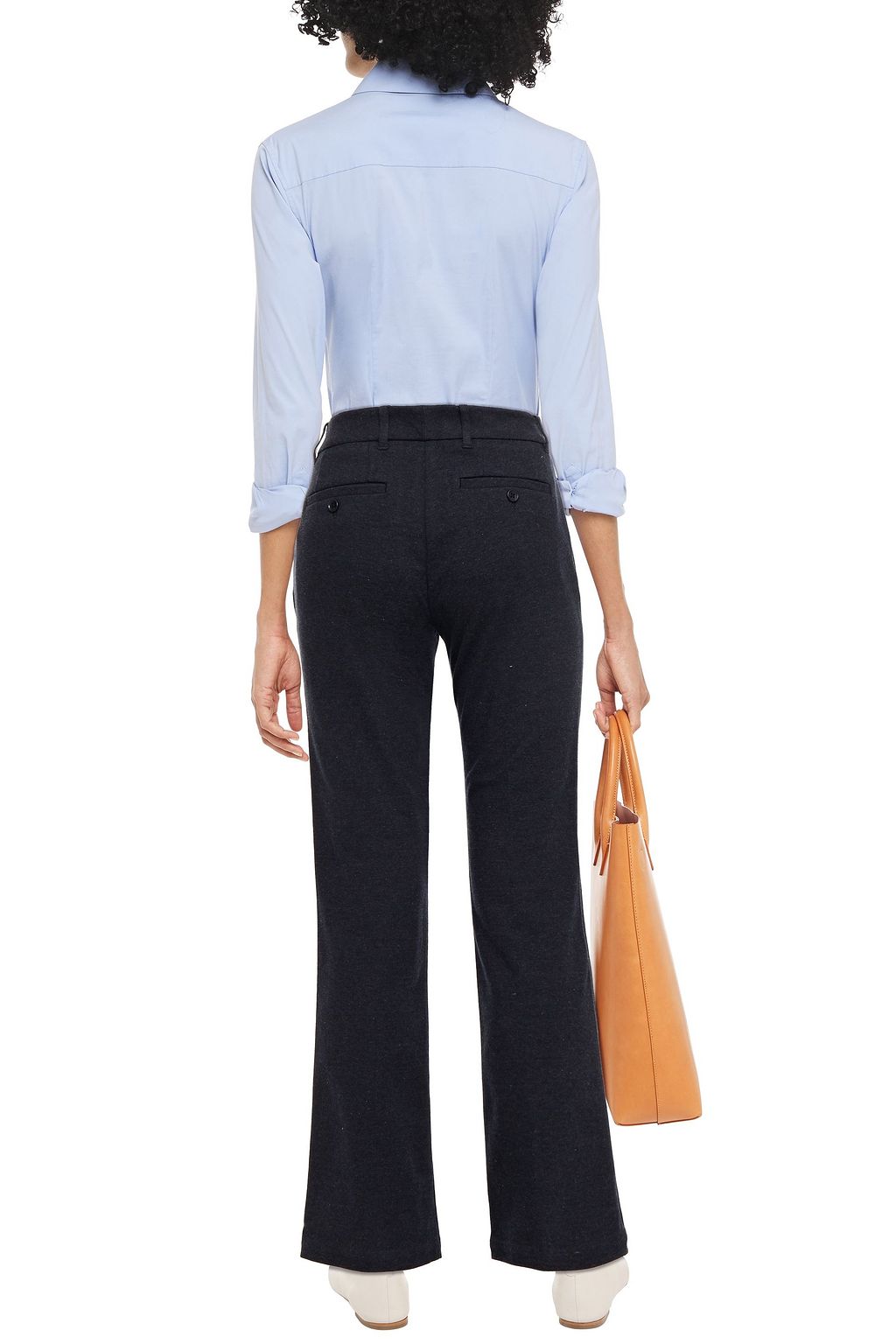 JAMES PERSE Mélange cotton-terry straight-leg pants