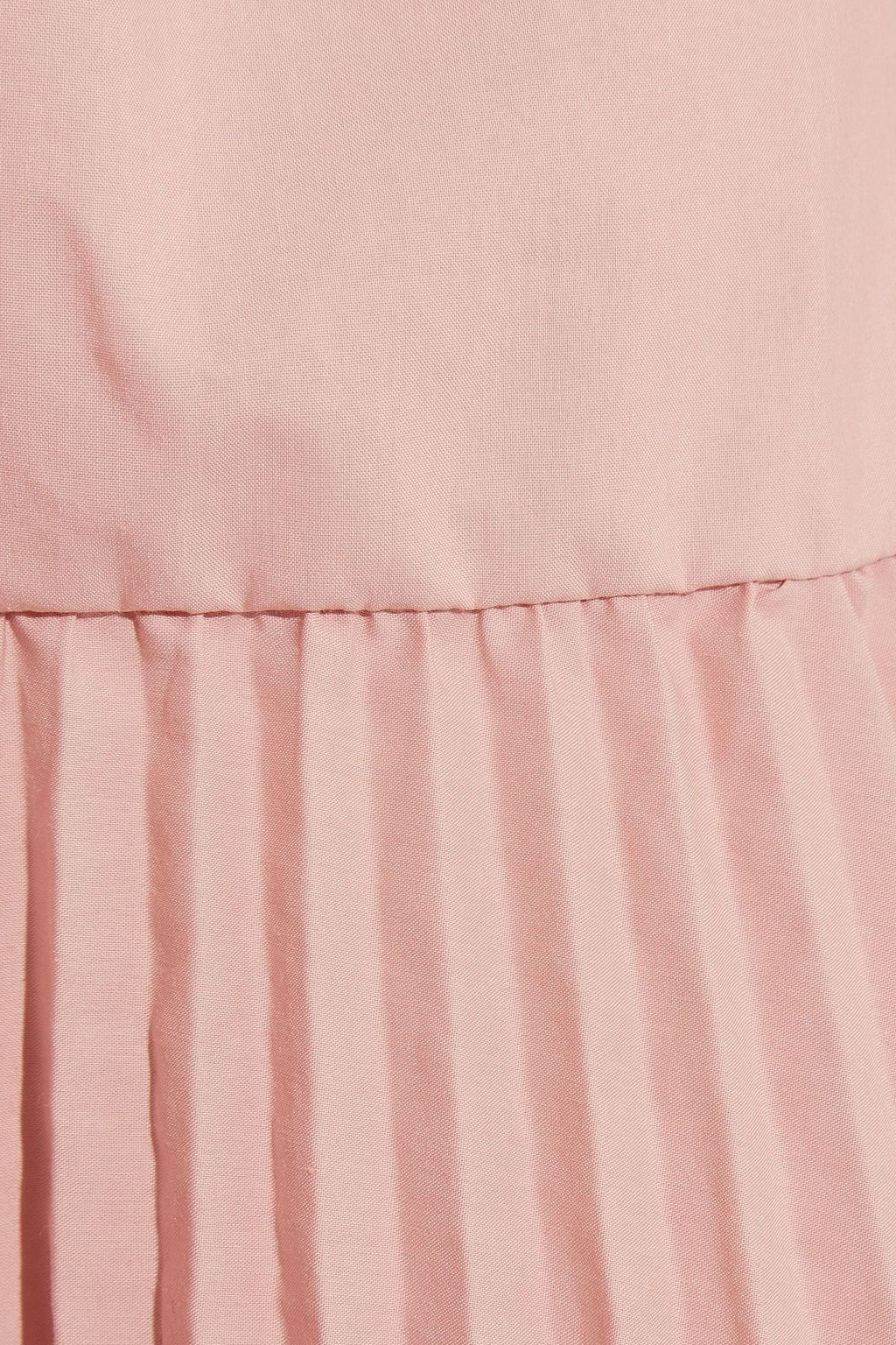 REDVALENTINO فستان قصير ومكشكش من البوبلين والقطن مزين بثنيات