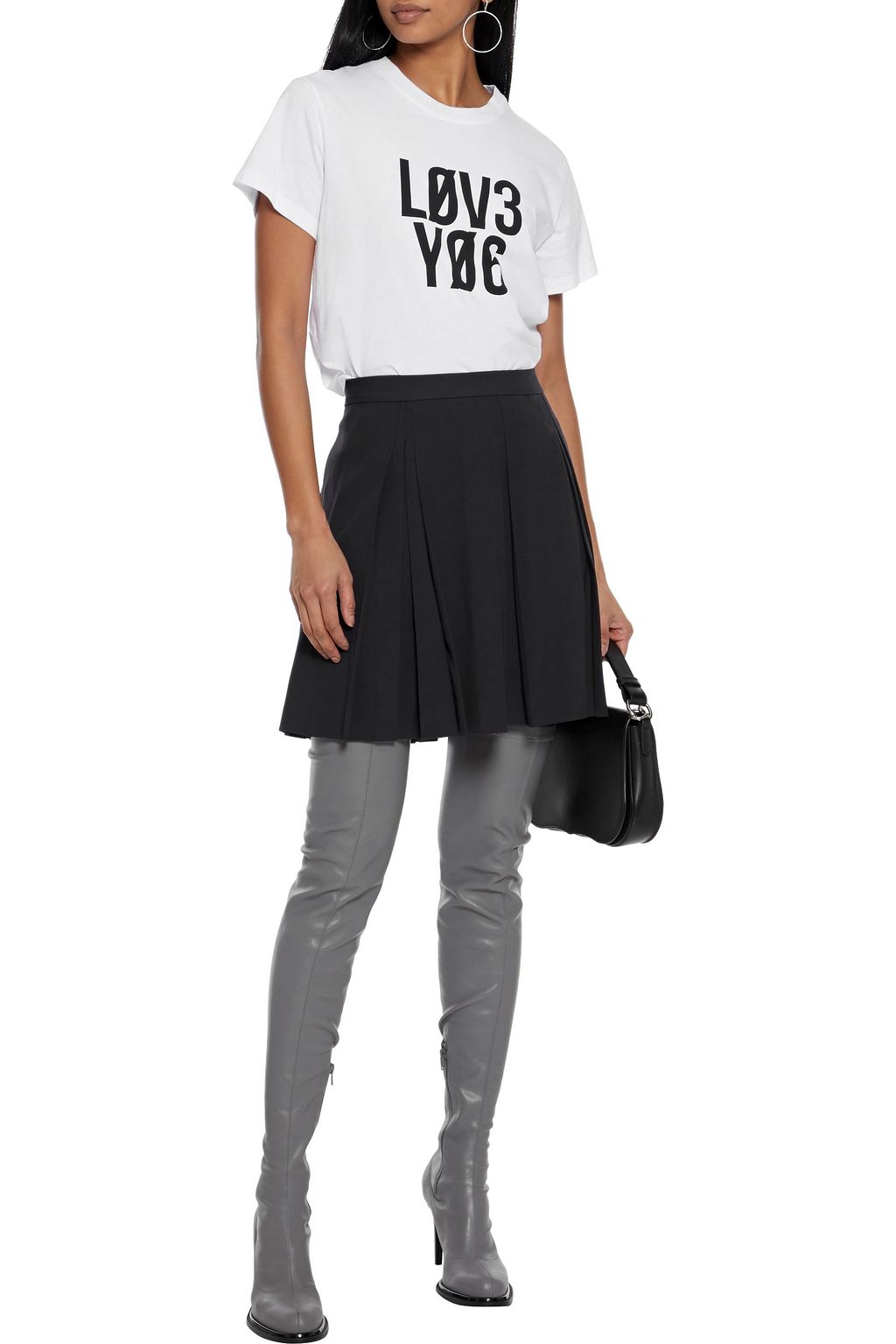 REDVALENTINO Pleated twill mini skirt