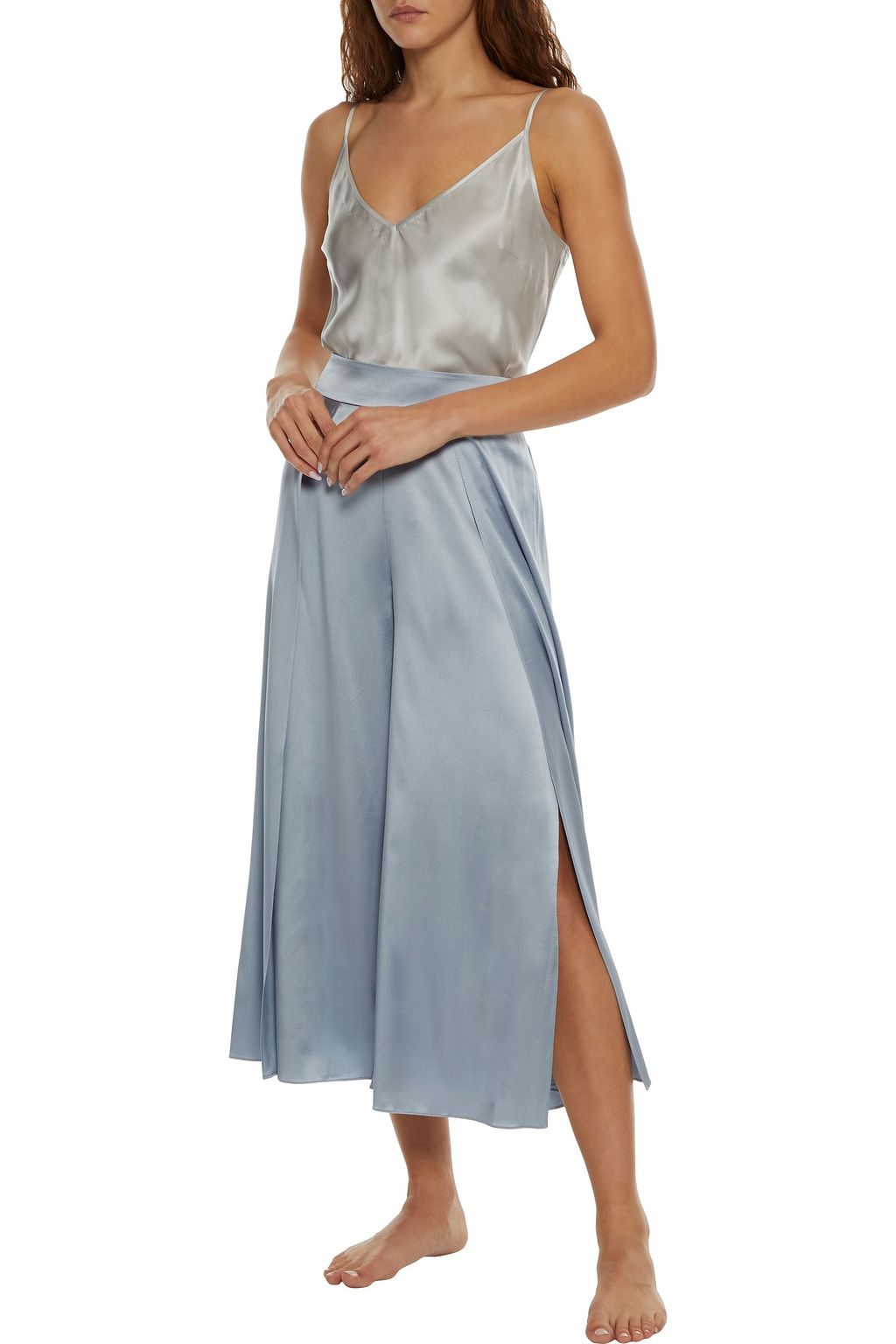 MYLA Covent Garden floral-print silk-blend satin culottes