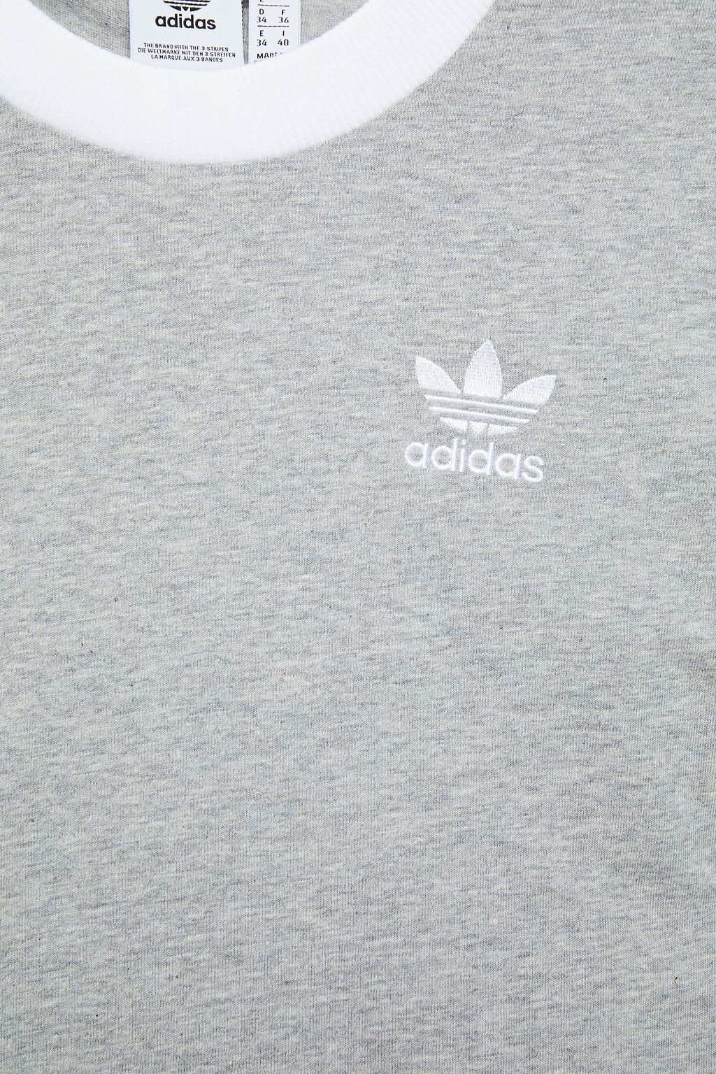 ADIDAS ORIGINALS Embroidered mélange cotton-jersey T-shirt