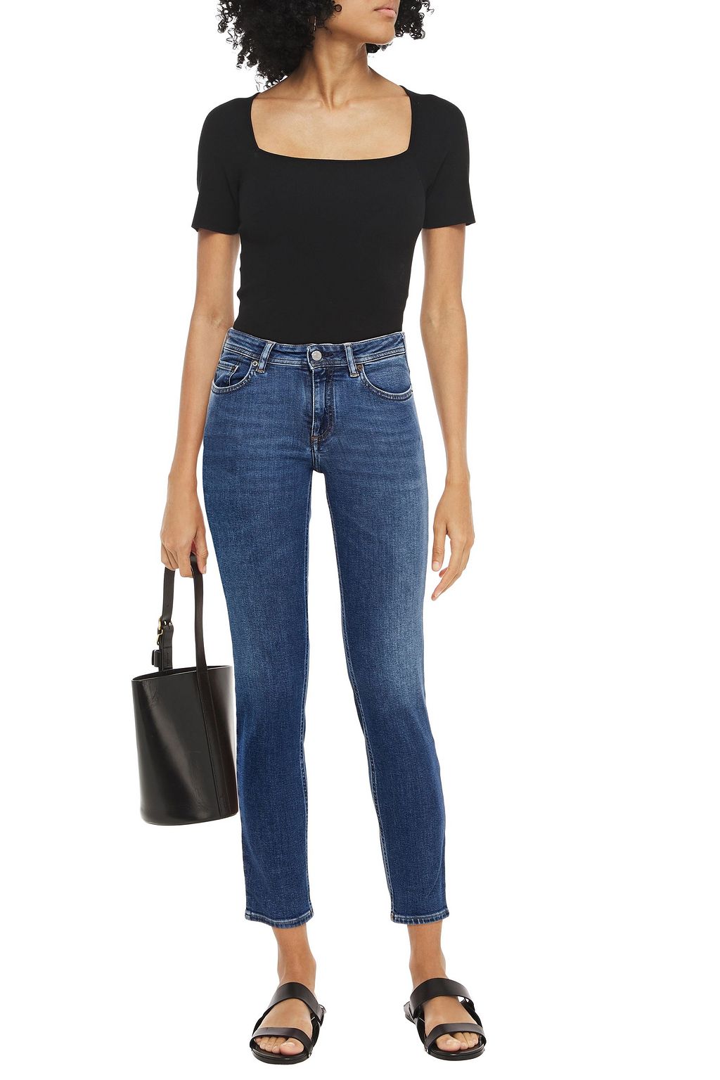 ACNE STUDIOS Climb faded mid-rise skinny jeans