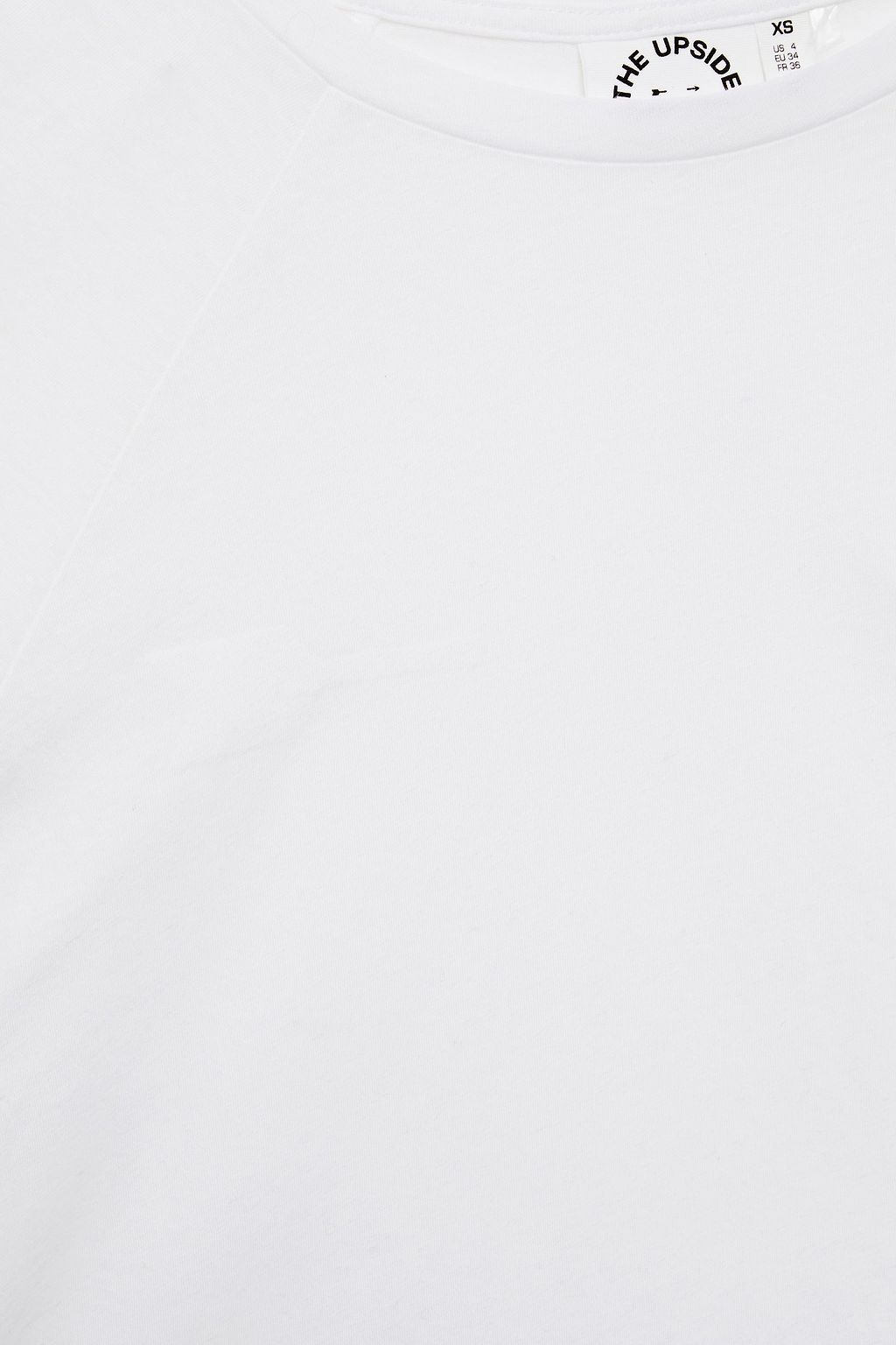 THE UPSIDE Cropped printed cotton and linen-blend jersey T-shirt