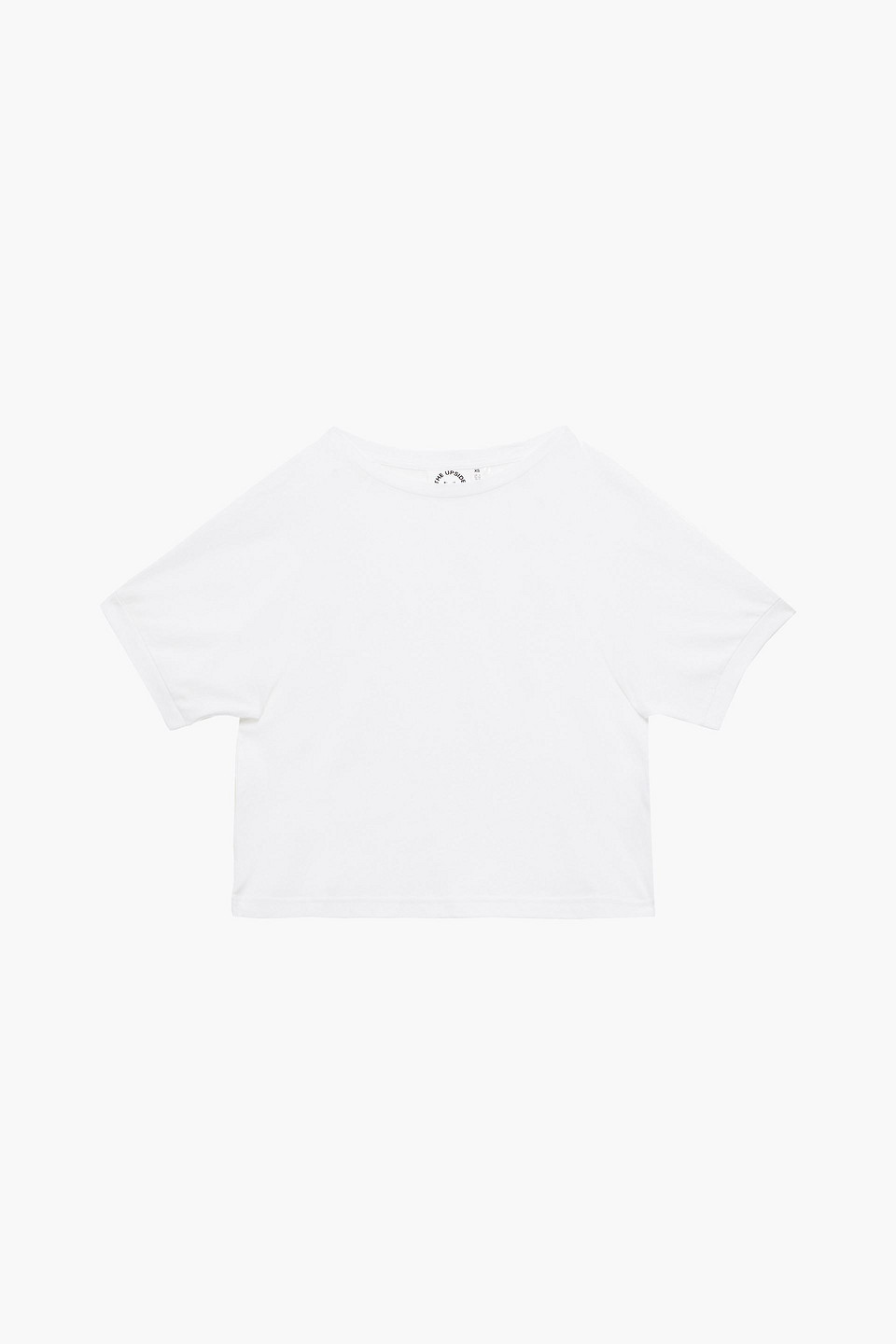 the upside - cropped printed cotton and linen-blend jersey t-shirt - white - us 10