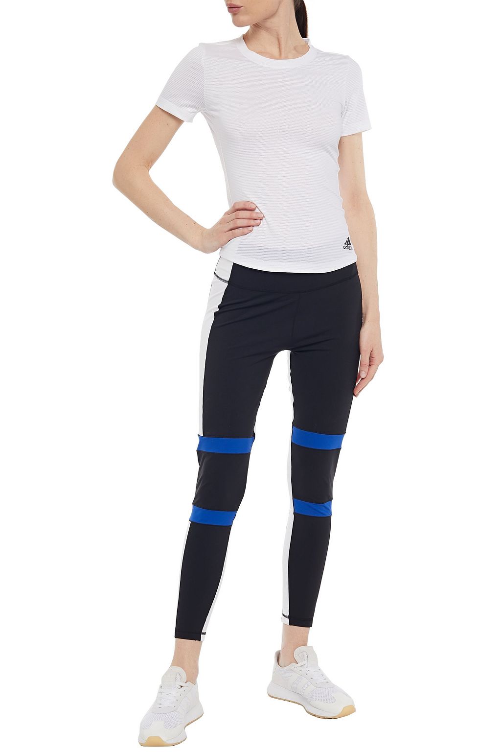 ADIDAS Printed stretch-mesh T-shirt