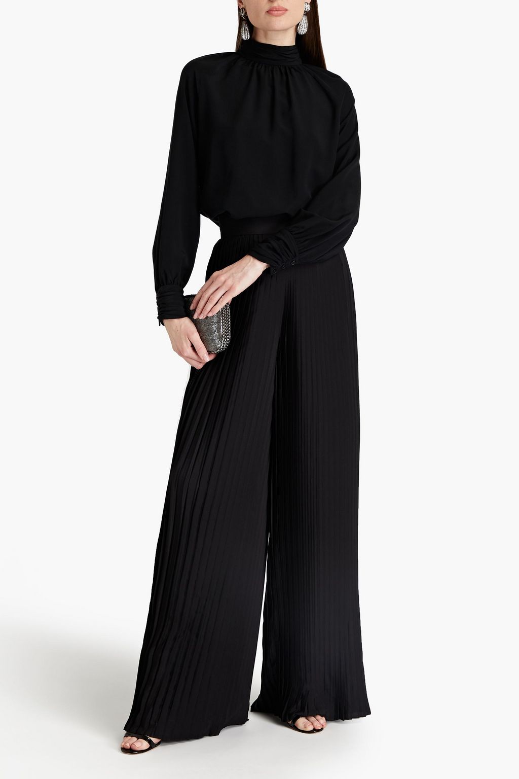 SEMSEM Plissésatin wideleg pants THE