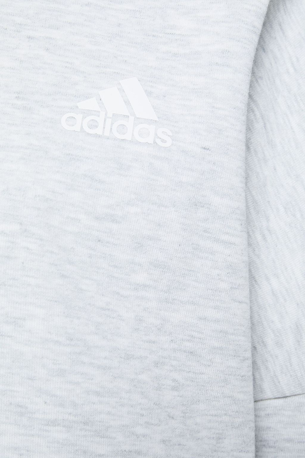 ADIDAS Striped mélange cotton-blend jersey sweatshirt