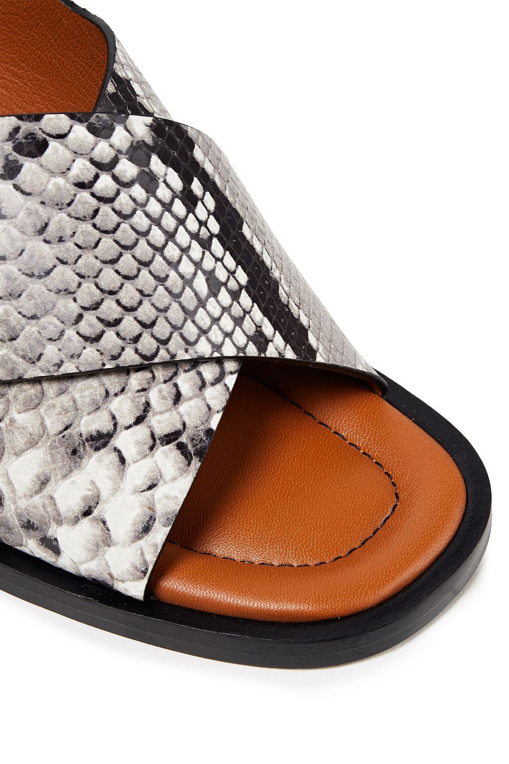 JOSEPH Fadham snake-effect leather slingback sandals