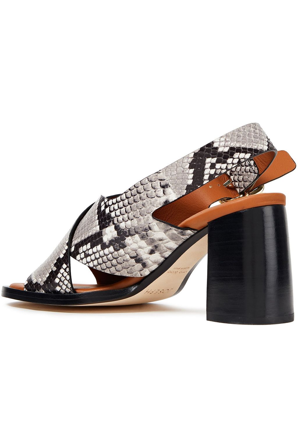 JOSEPH Fadham snake-effect leather slingback sandals