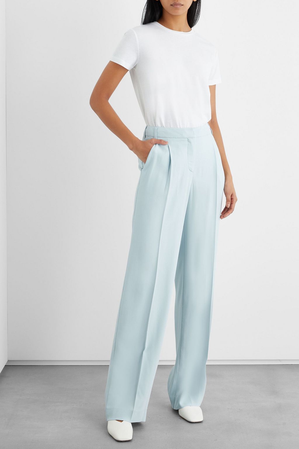 IRIS & INK Clementine pleated twill wide-leg pants