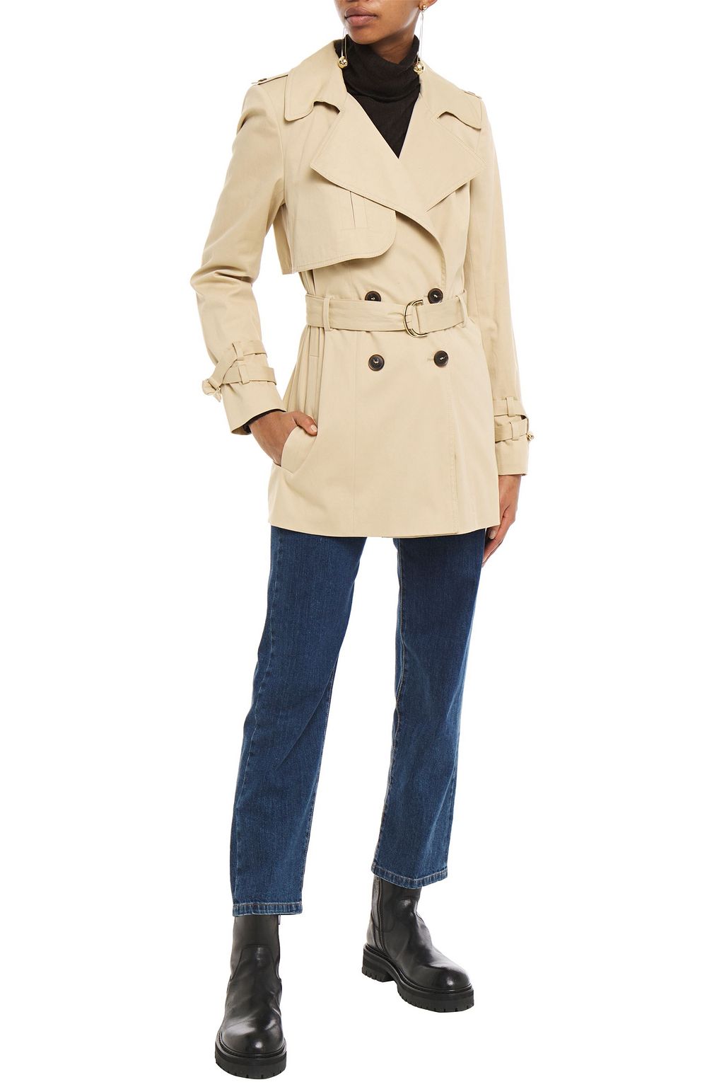 BA&SH Tiago belted stretch-cotton twill trench coat
