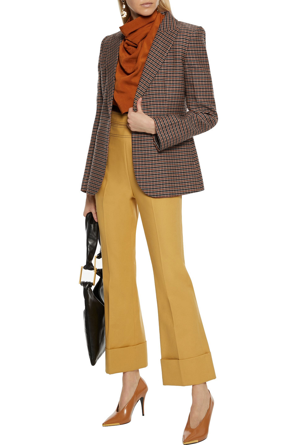 Click to view more detailed imagery on our partner's website Victoria Beckham Checked Wool Blazer In Black