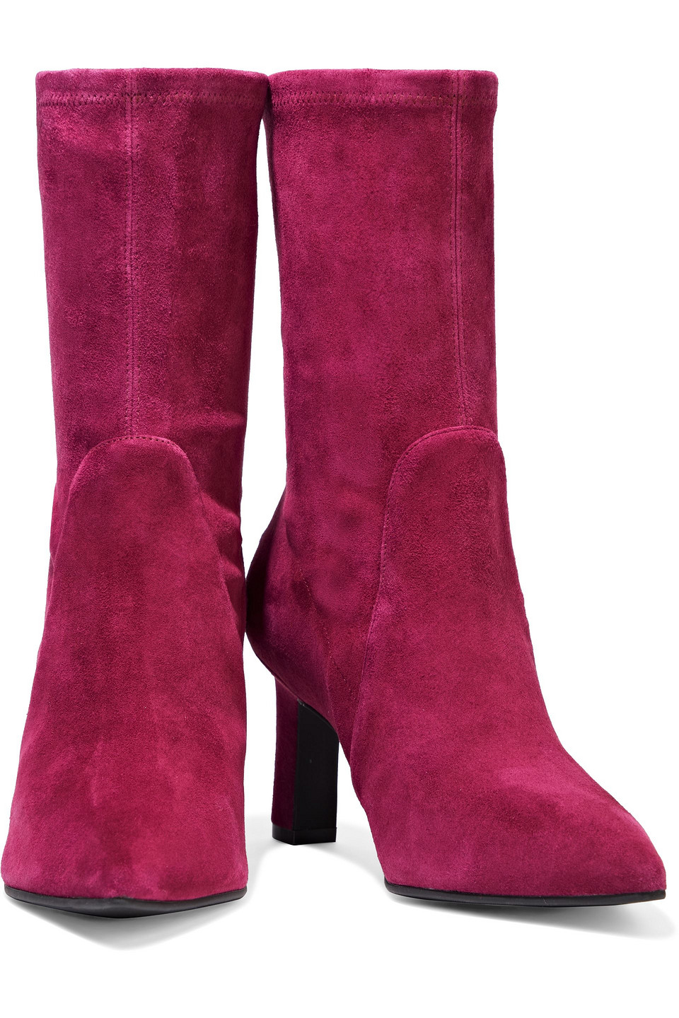 Stuart Weitzman Brandie Stretchsuede Sock Boots In Plum ModeSens