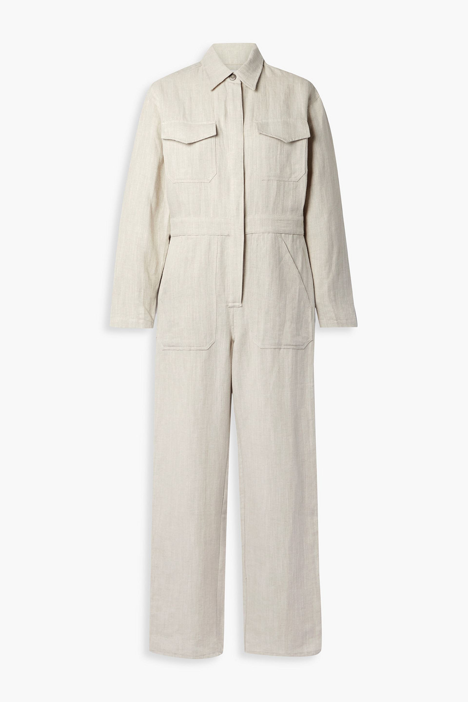 Rivet Utility Powerhouse Utility Jumpsuit In Oatmeal Linen ModeSens