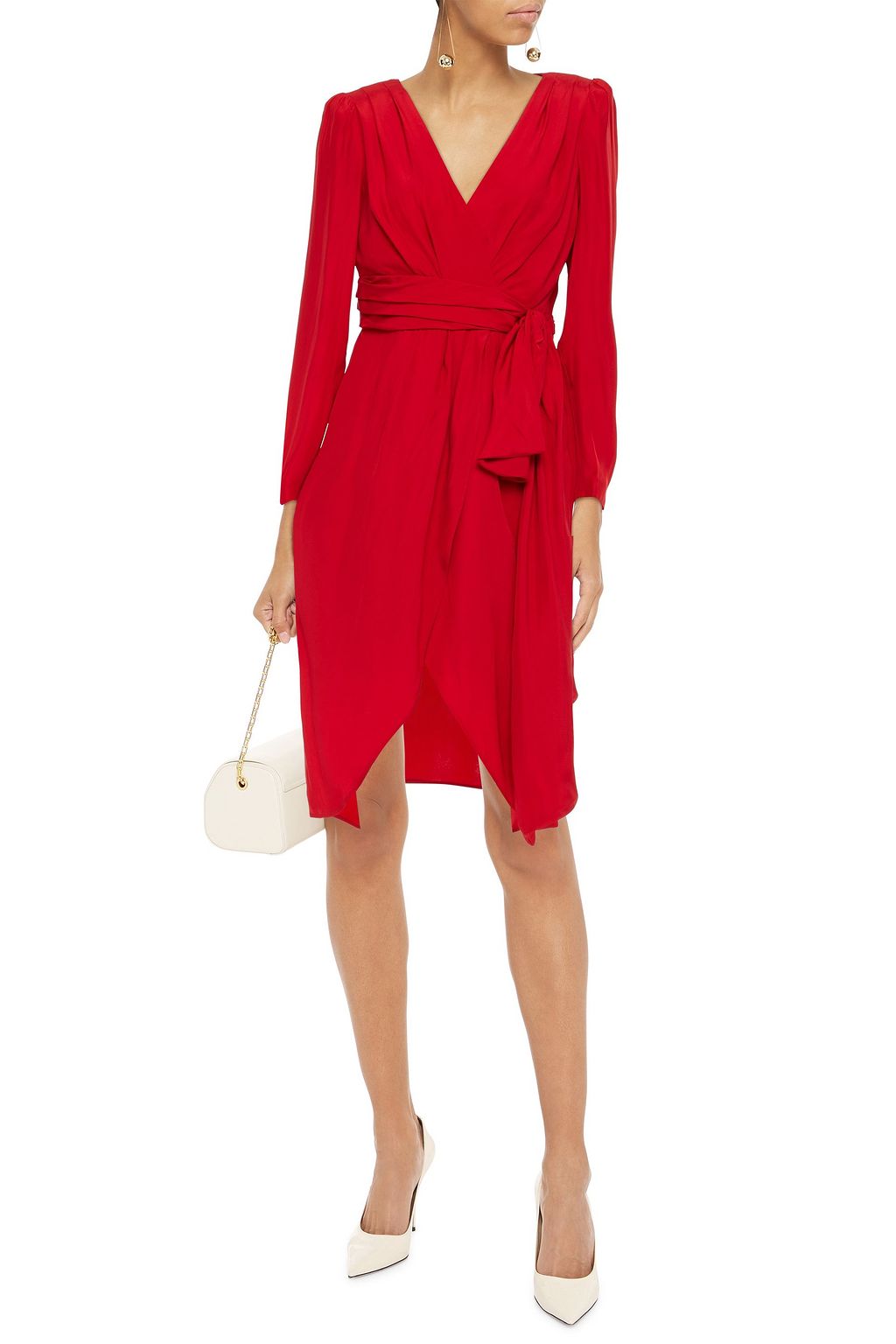MOSCHINO Wrap-effect knotted jersey dress