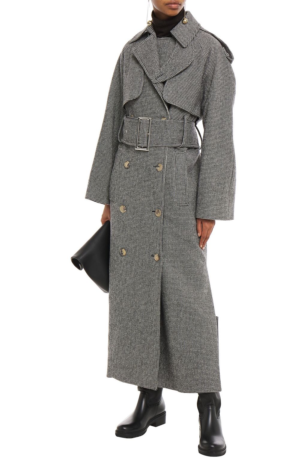 KHAITE Binx houndstooth wool-blend trench coat