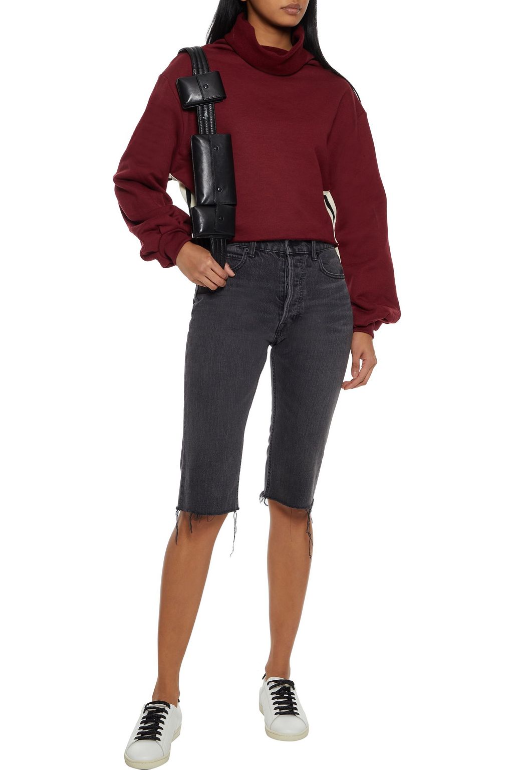 TWENTY MONTRÉAL Cropped French cotton-blend terry sweatshirt