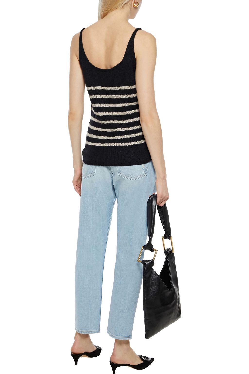 KHAITE Betty striped cashmere tank