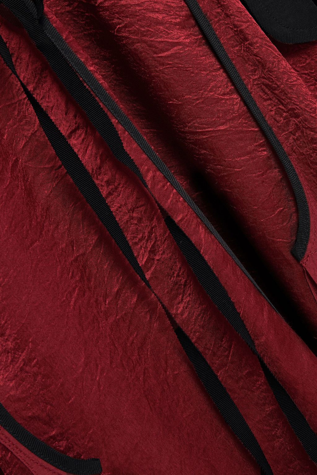 ANN DEMEULEMEESTER Paneled twill, velvet and crinkled-satin coat