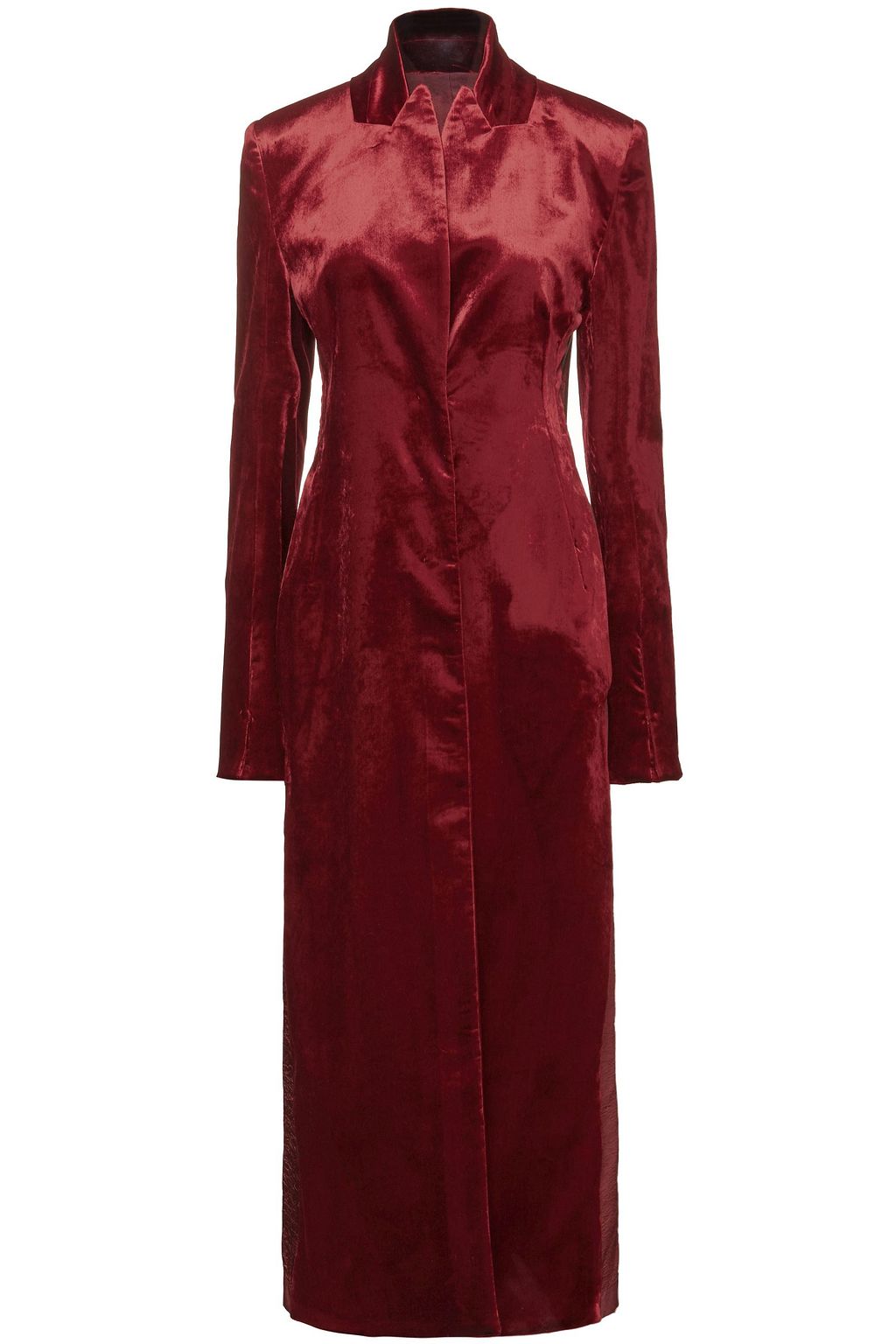 ANN DEMEULEMEESTER Paneled twill, velvet and crinkled-satin coat | Sale ...