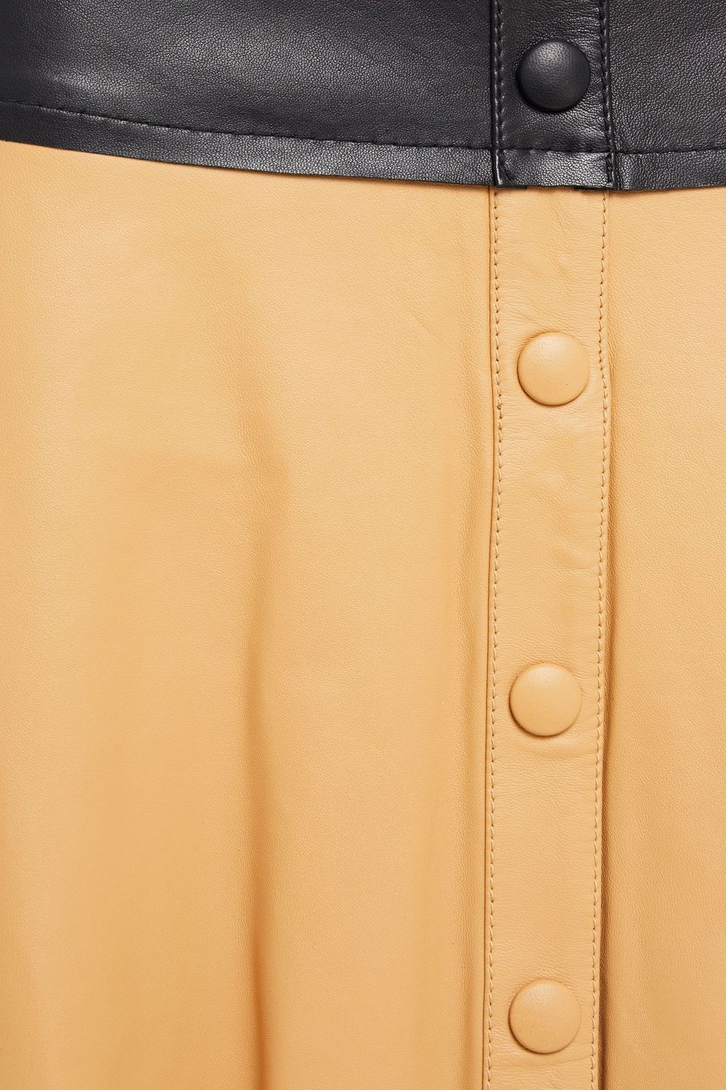 STAND STUDIO Britney button-detailed leather midi skirt