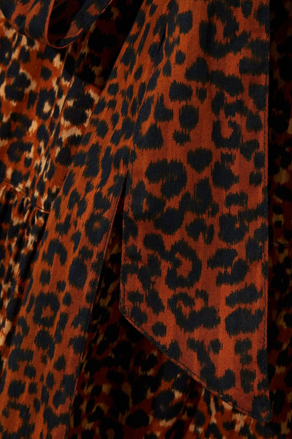 ULLA JOHNSON Sierra tiered belted leopard-print cotton-voile midi skirt