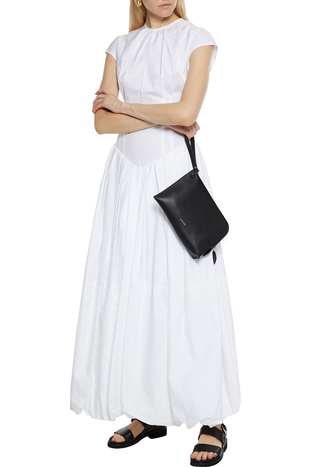 KHAITE Rita gathered cotton-poplin maxi dress