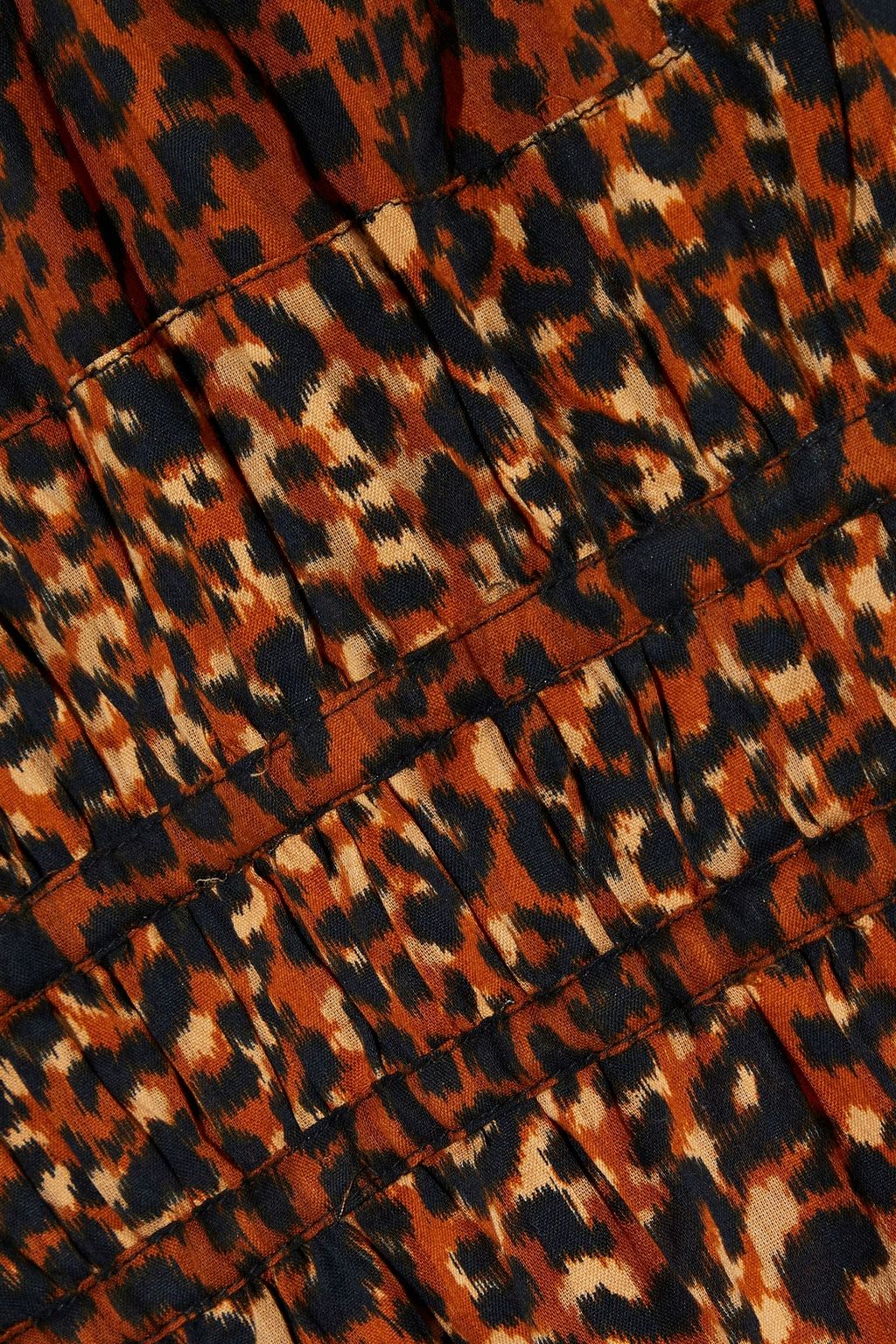 ULLA JOHNSON Mariana Minikleid aus Baumwoll-Voile mit Leopardenprint und Biesen