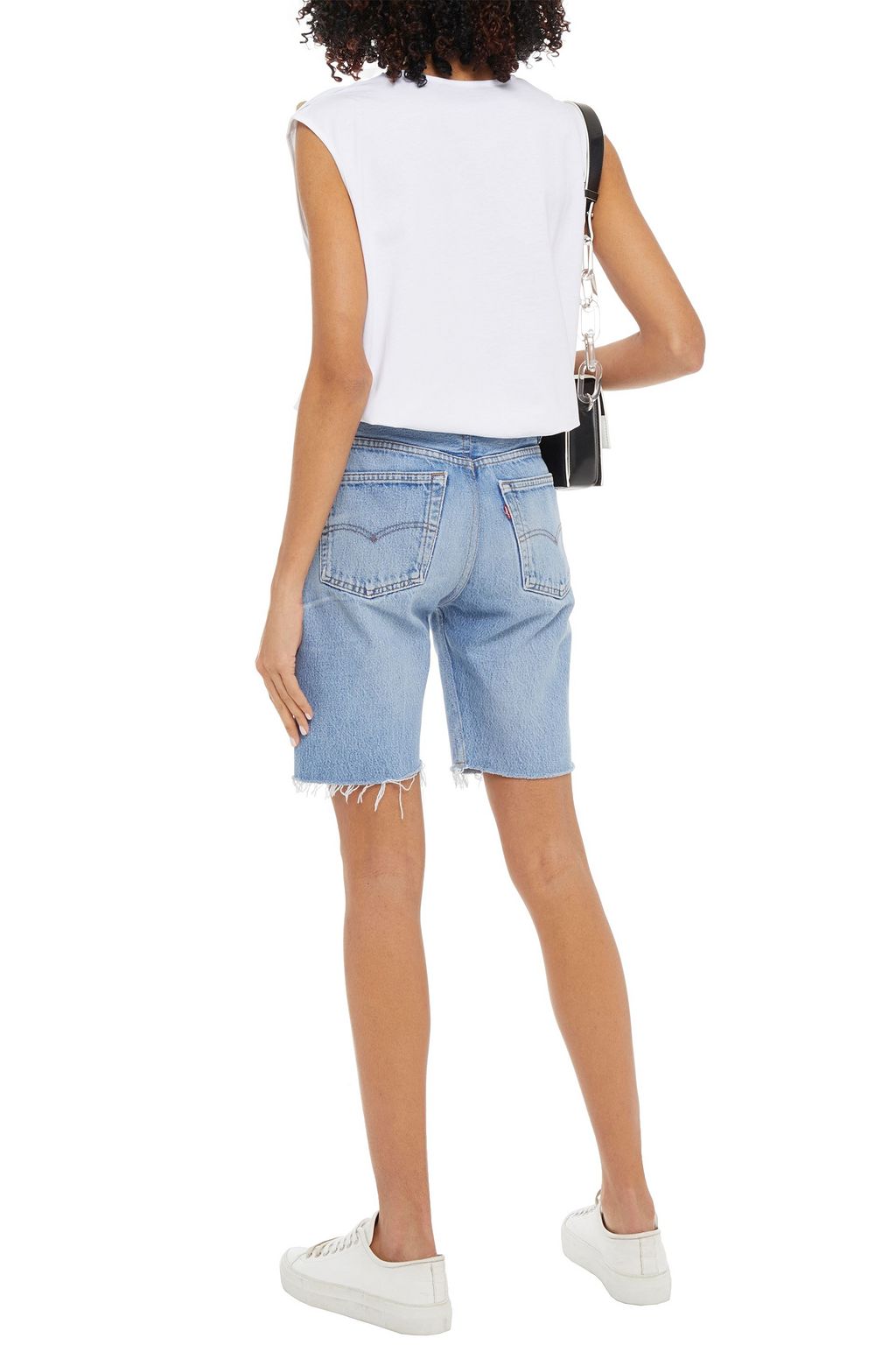 BALMAIN Button-embellished flocked cotton-jersey tank