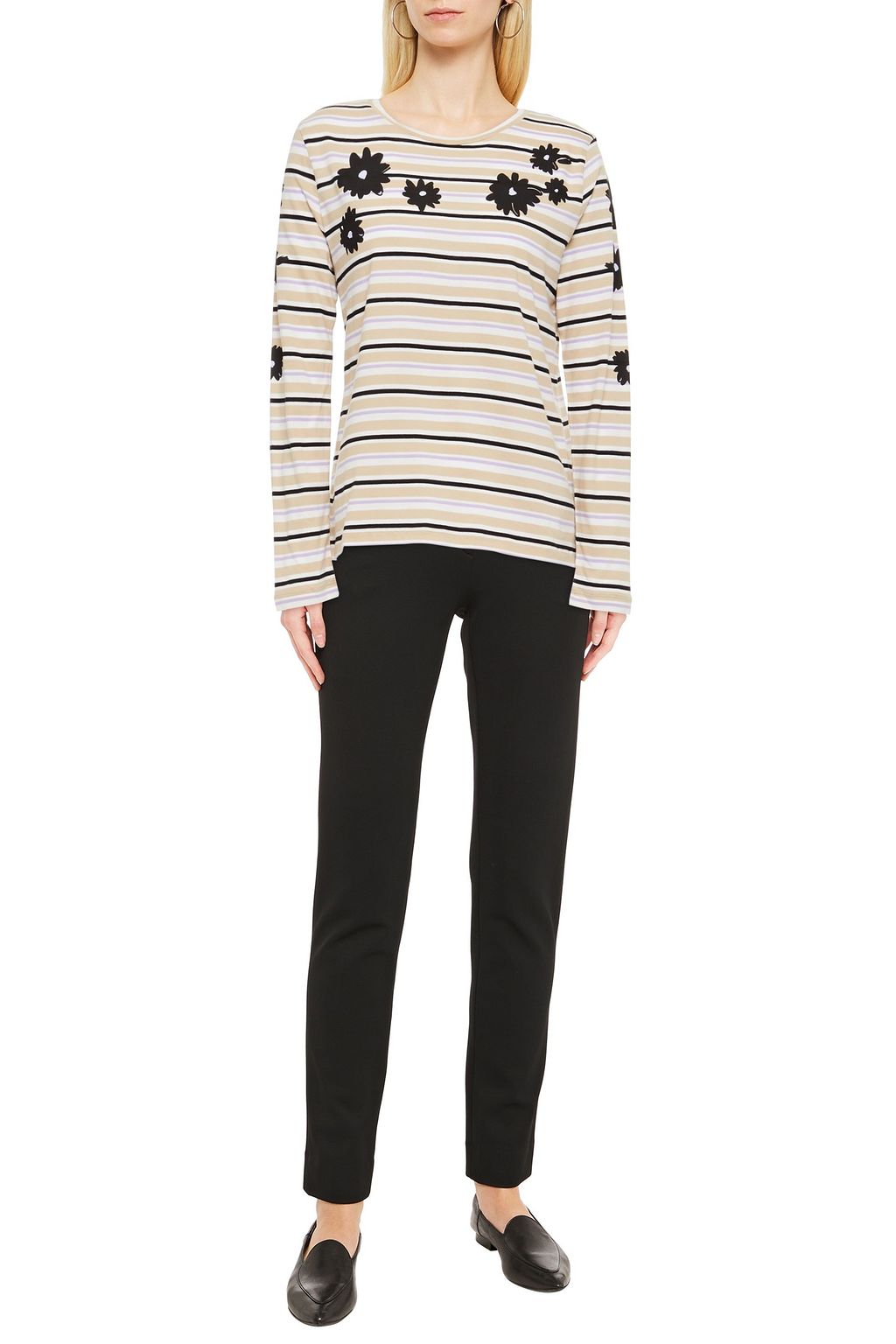 CHINTI & PARKER Printed cotton-jersey top