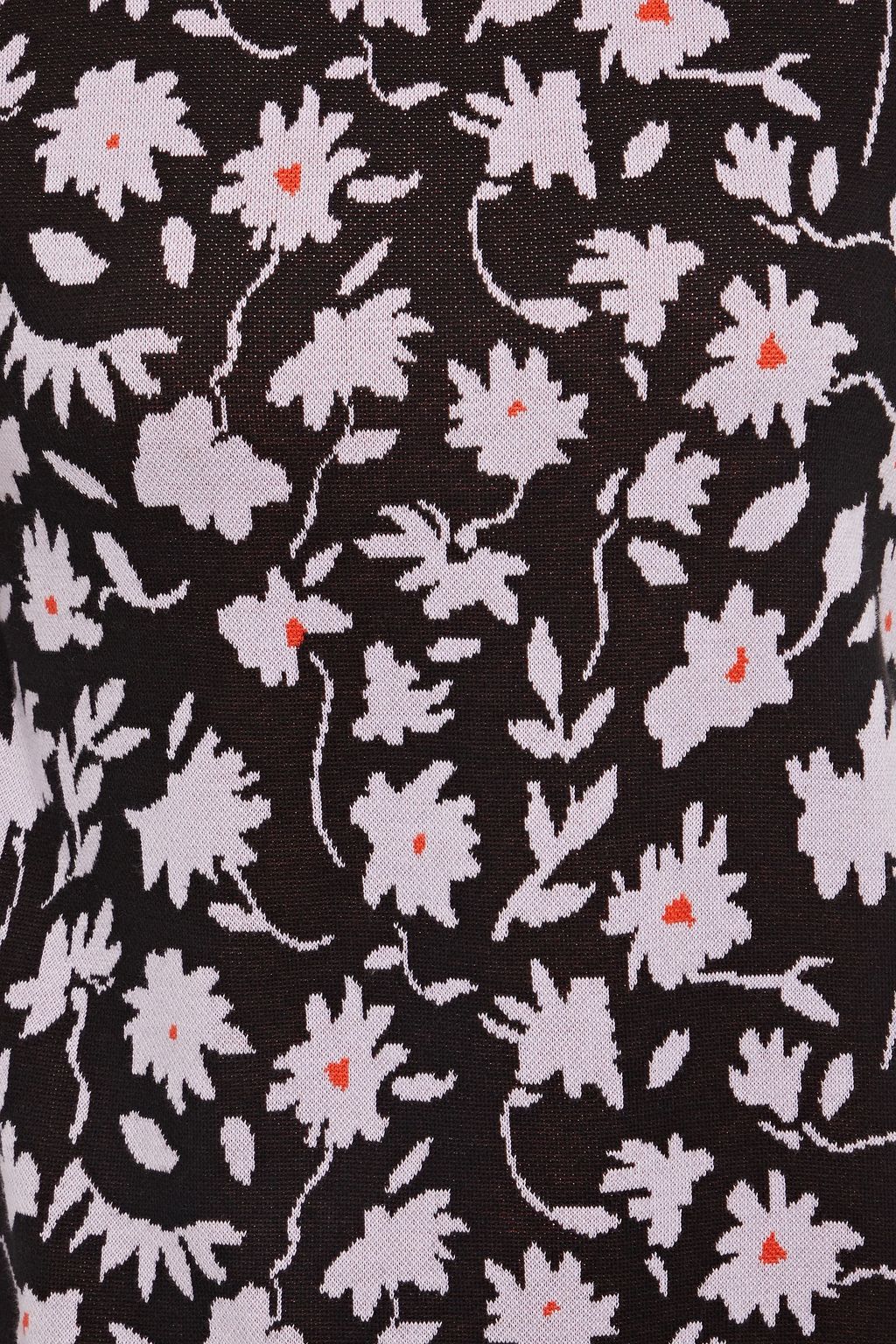 CHINTI & PARKER Paneled floral-print jacquard-knit cotton top