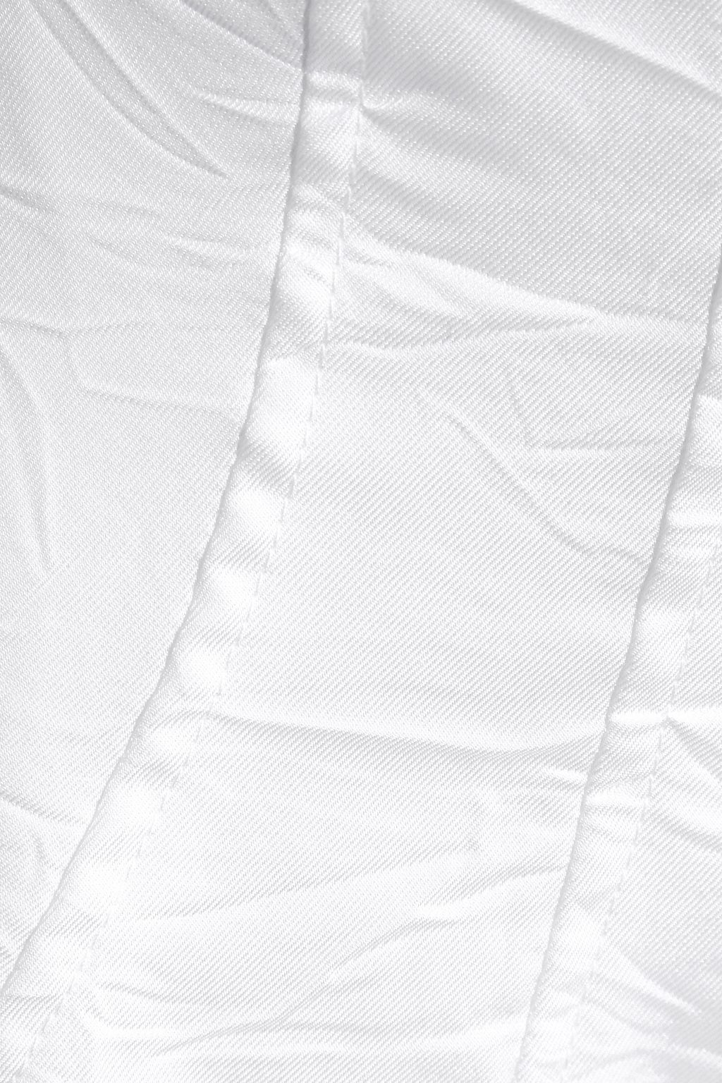 KHAITE Tanya gathered crinkled cotton-blend twill skirt