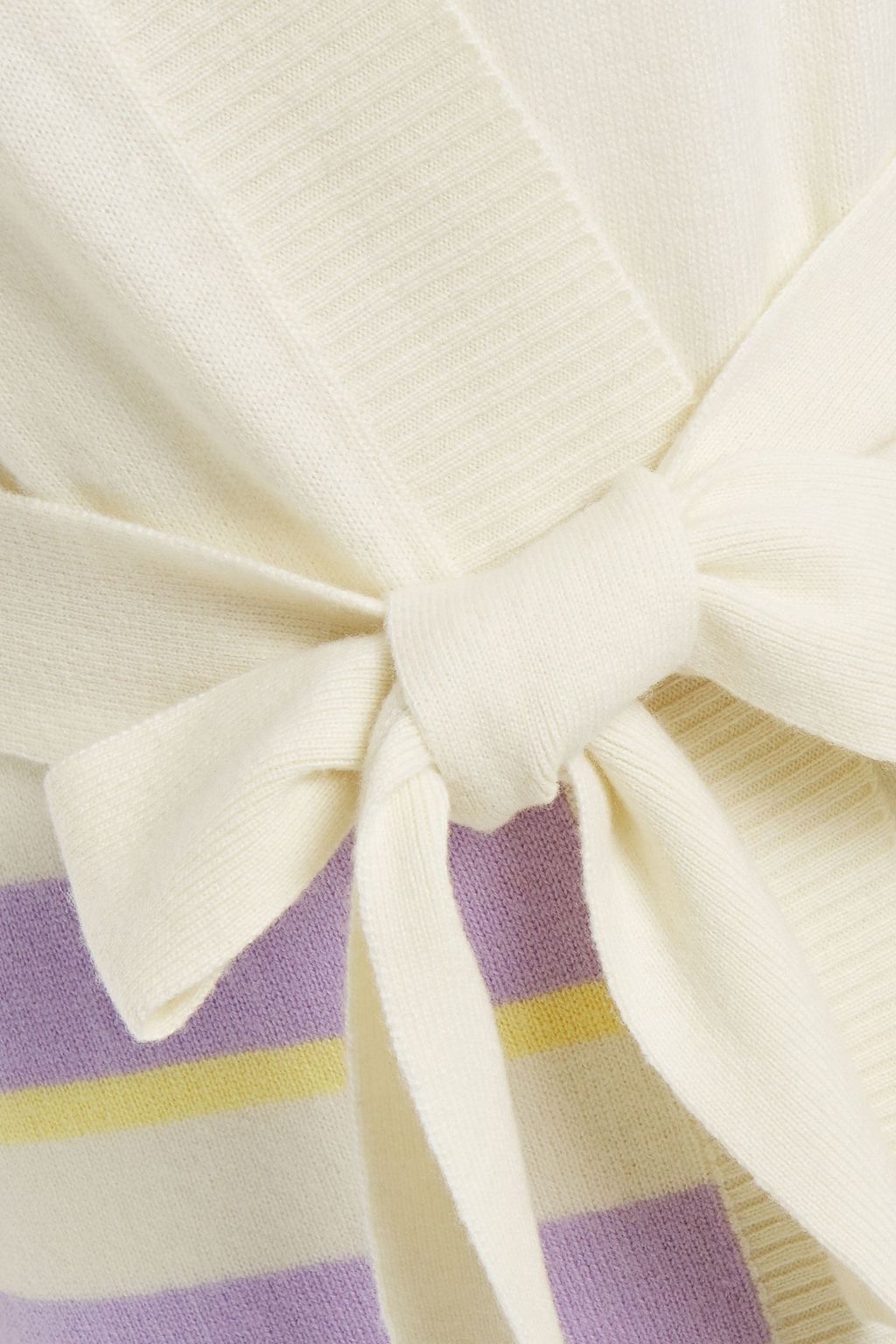 CHINTI & PARKER Belted striped wool and cashmere-blend cardigan