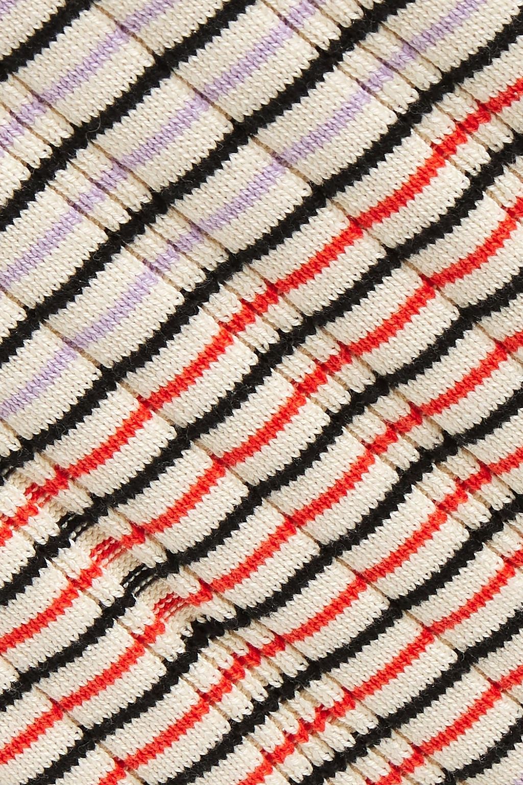 CHINTI & PARKER Striped ribbed silk and cotton-blend skirt