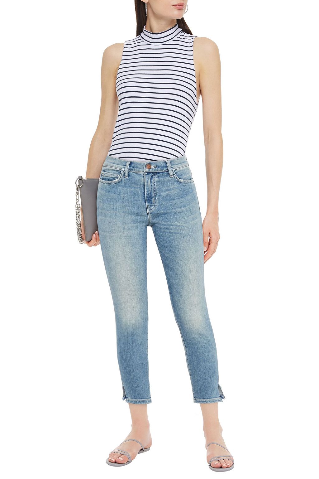CURRENT/ELLIOTT The Stiletto cropped mid-rise skinny jeans