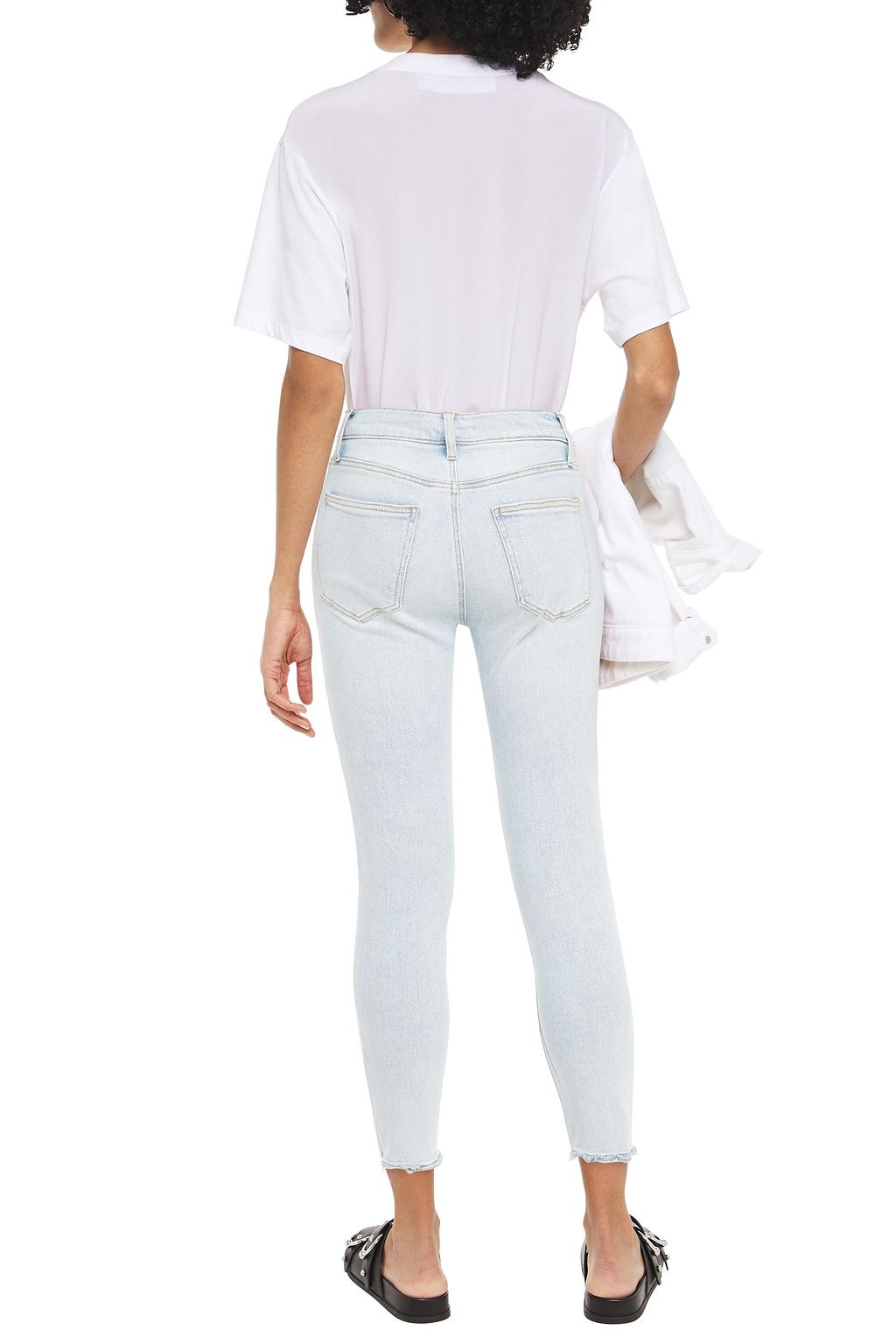 CURRENT/ELLIOTT The High Waist Stiletto cropped distressed high-rise skinny jeans