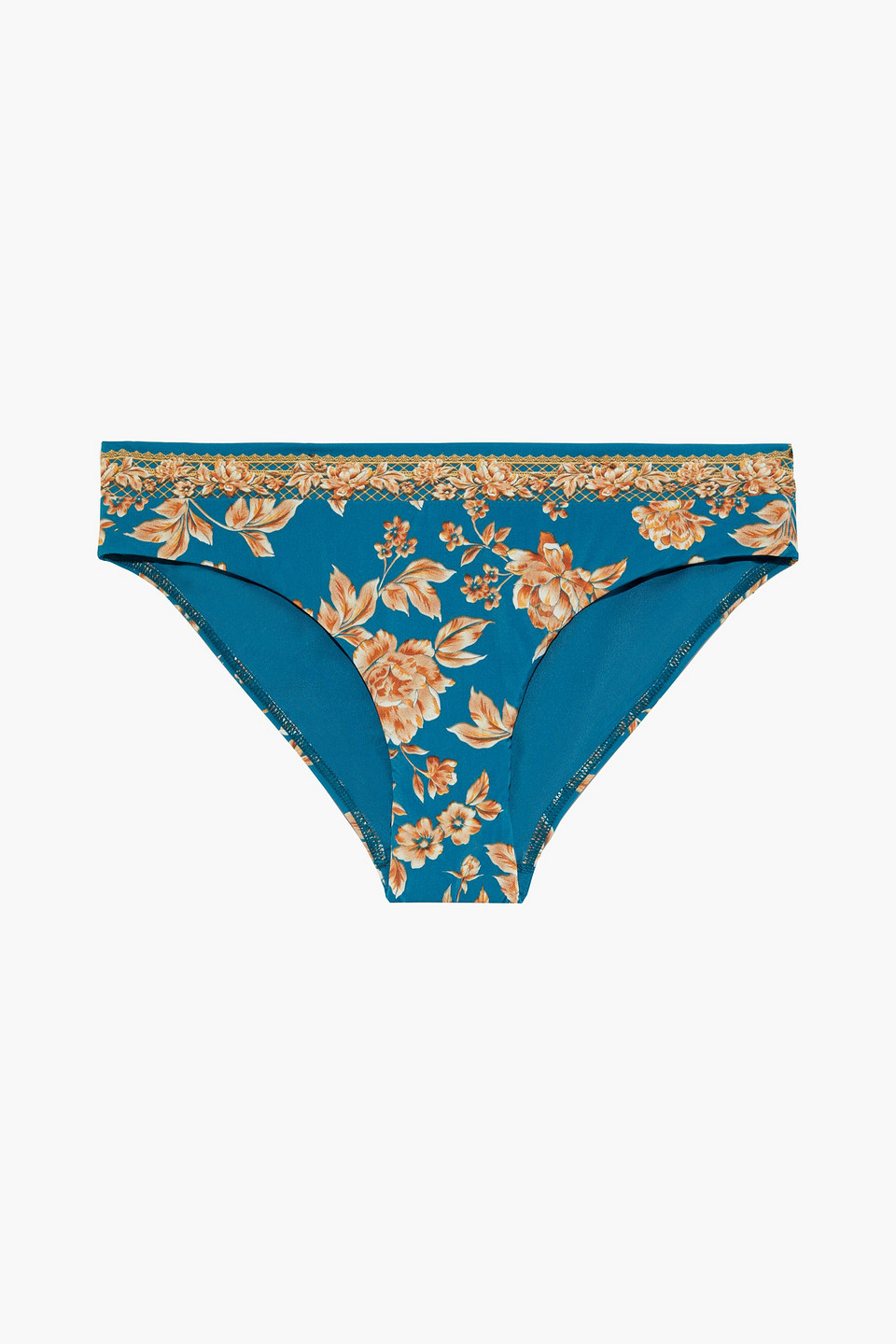 Jets Australia By Jessika Allen Woman Enchantment Floral-print Low-rise Bikini Briefs Cobalt Blue Size 10