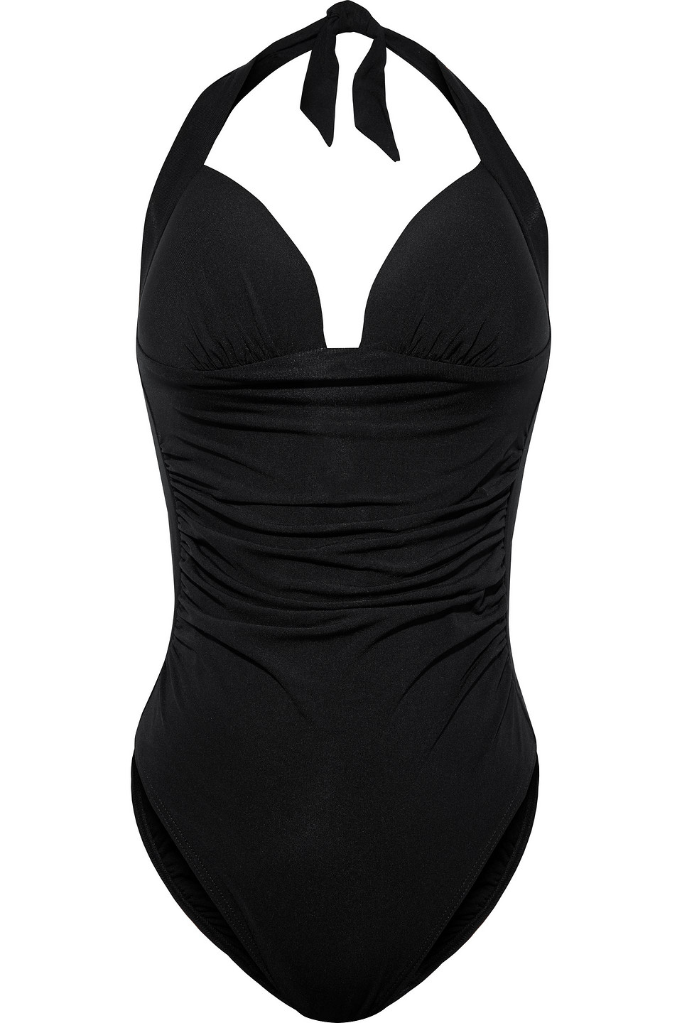 Jets Australia By Jessika Allen Woman Jetset 50s Ruched Halterneck Swimsuit Black Size 8