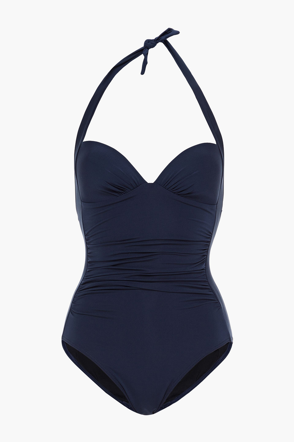 Jets Australia By Jessika Allen Woman Jetset 50s Ruched Halterneck Swimsuit Navy Size 8