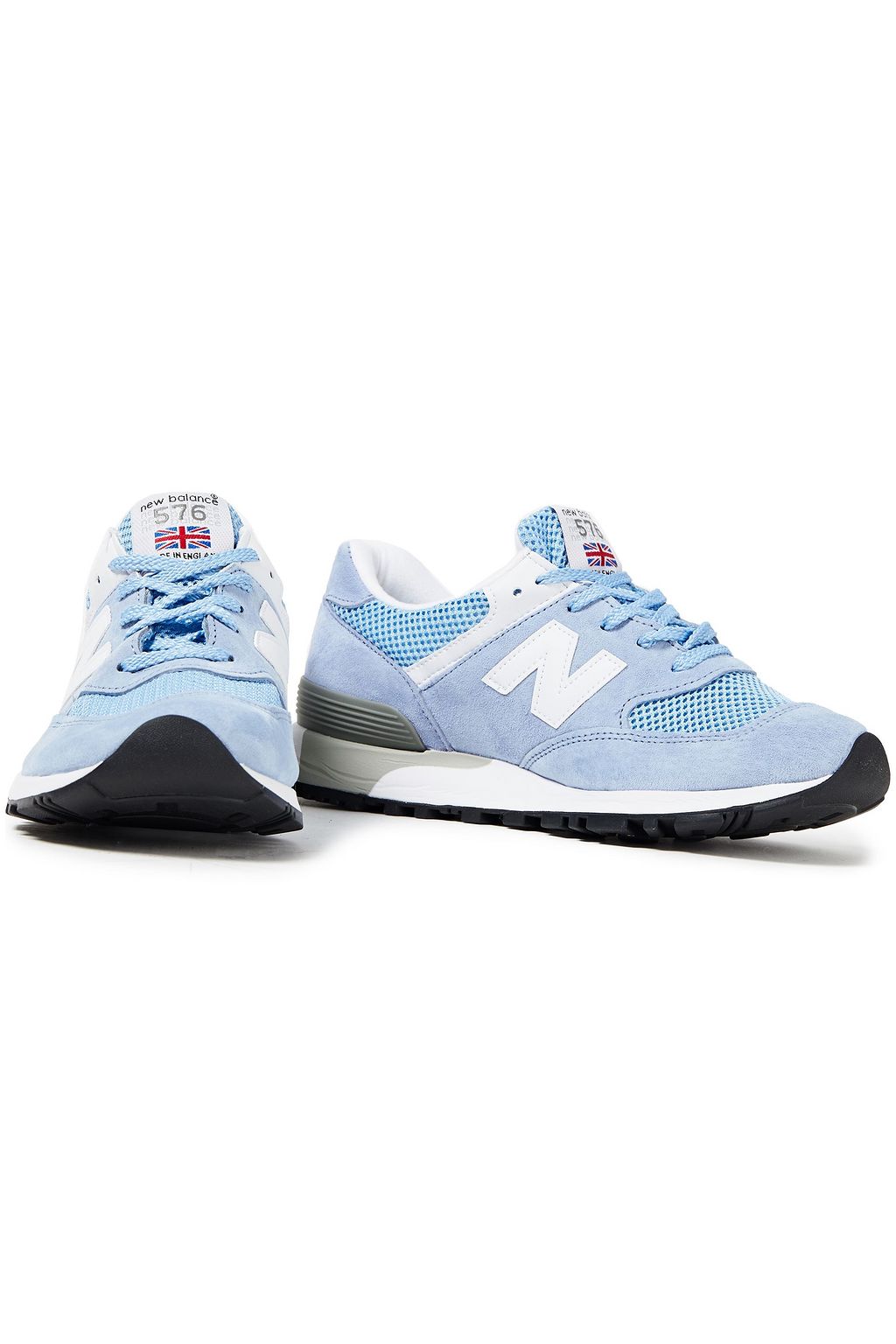 NEW BALANCE Leather-trimmed suede and mesh sneakers