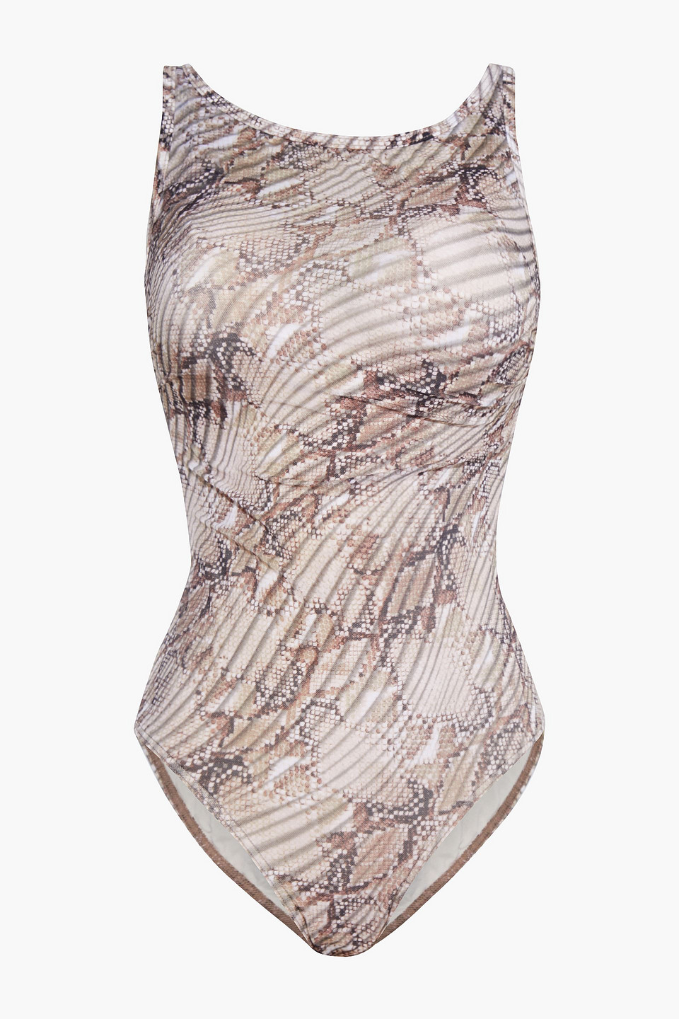 Jets Australia By Jessika Allen Woman Awakening Snake-print Stretch-mesh Swimsuit Animal Print Size 16