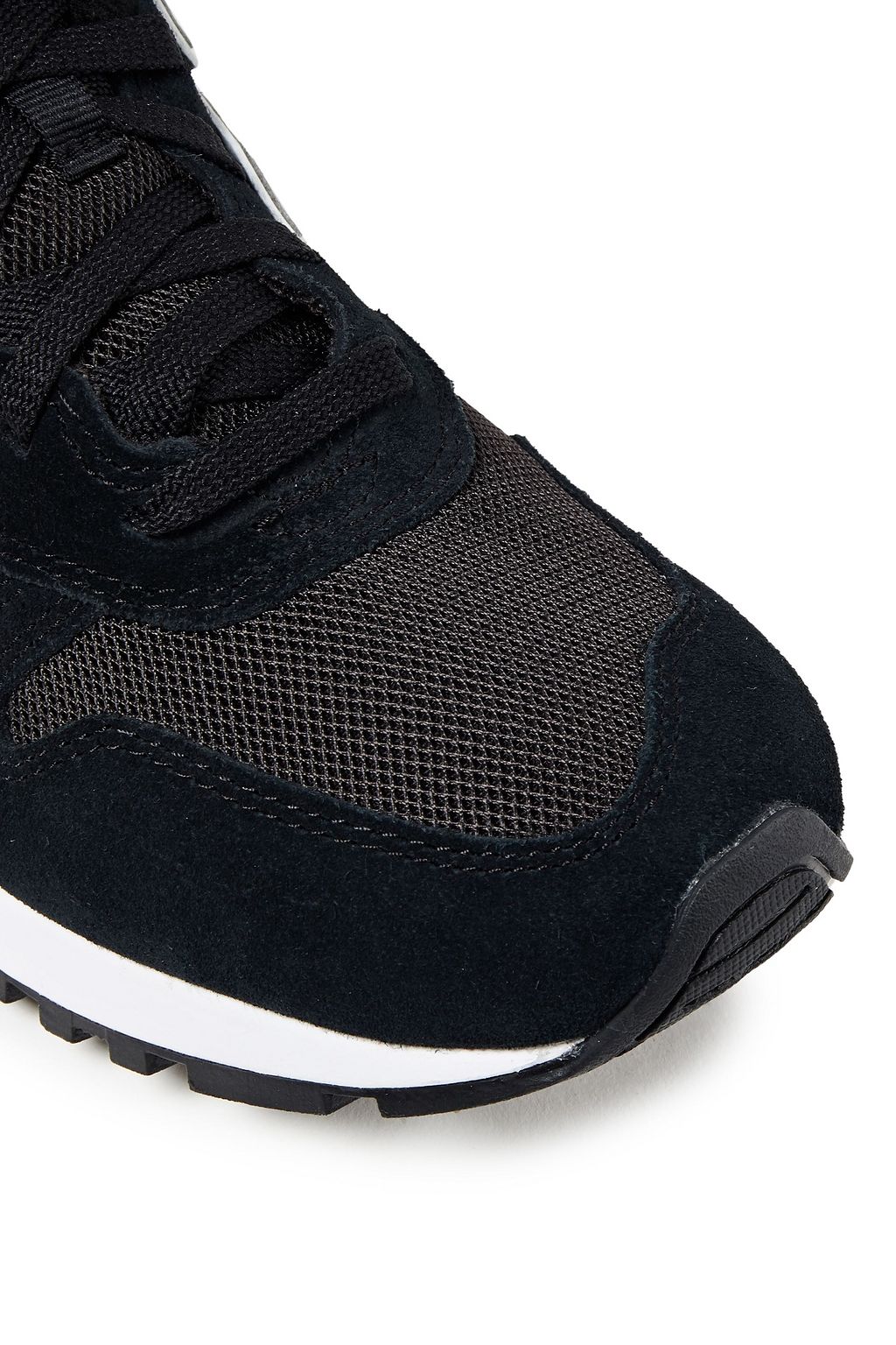 NEW BALANCE Metallic leather-trimmed suede and mesh sneakers