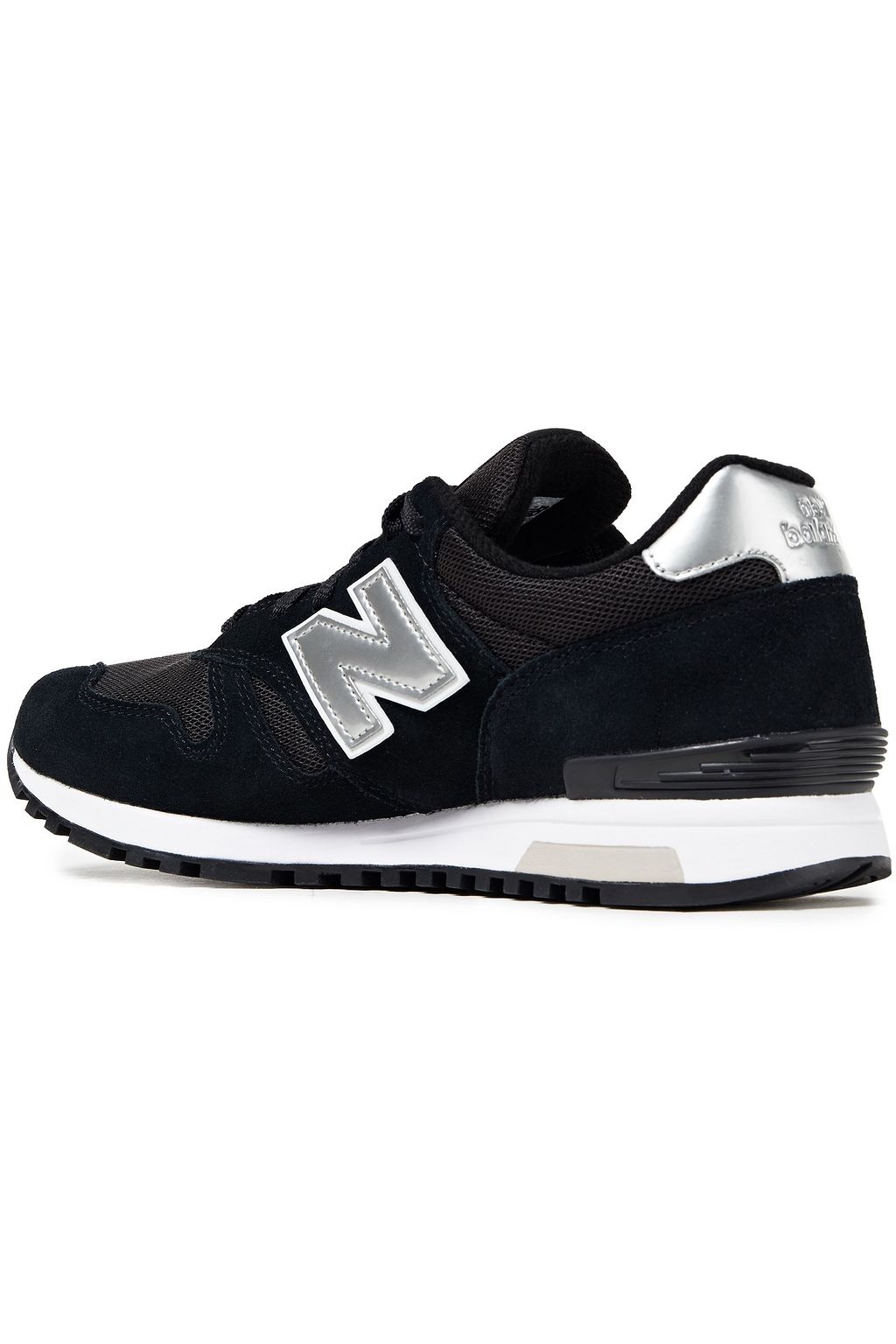 NEW BALANCE Metallic leather-trimmed suede and mesh sneakers