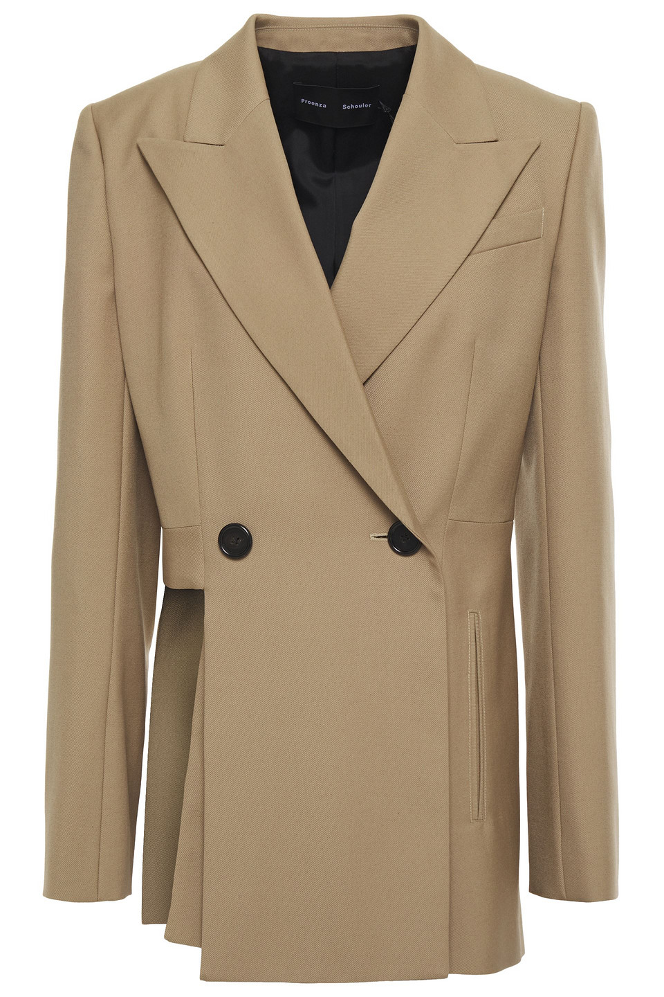 Proenza Schouler Woman Double-breasted Cutout Wool-blend Twill Blazer Light Brown Size 4