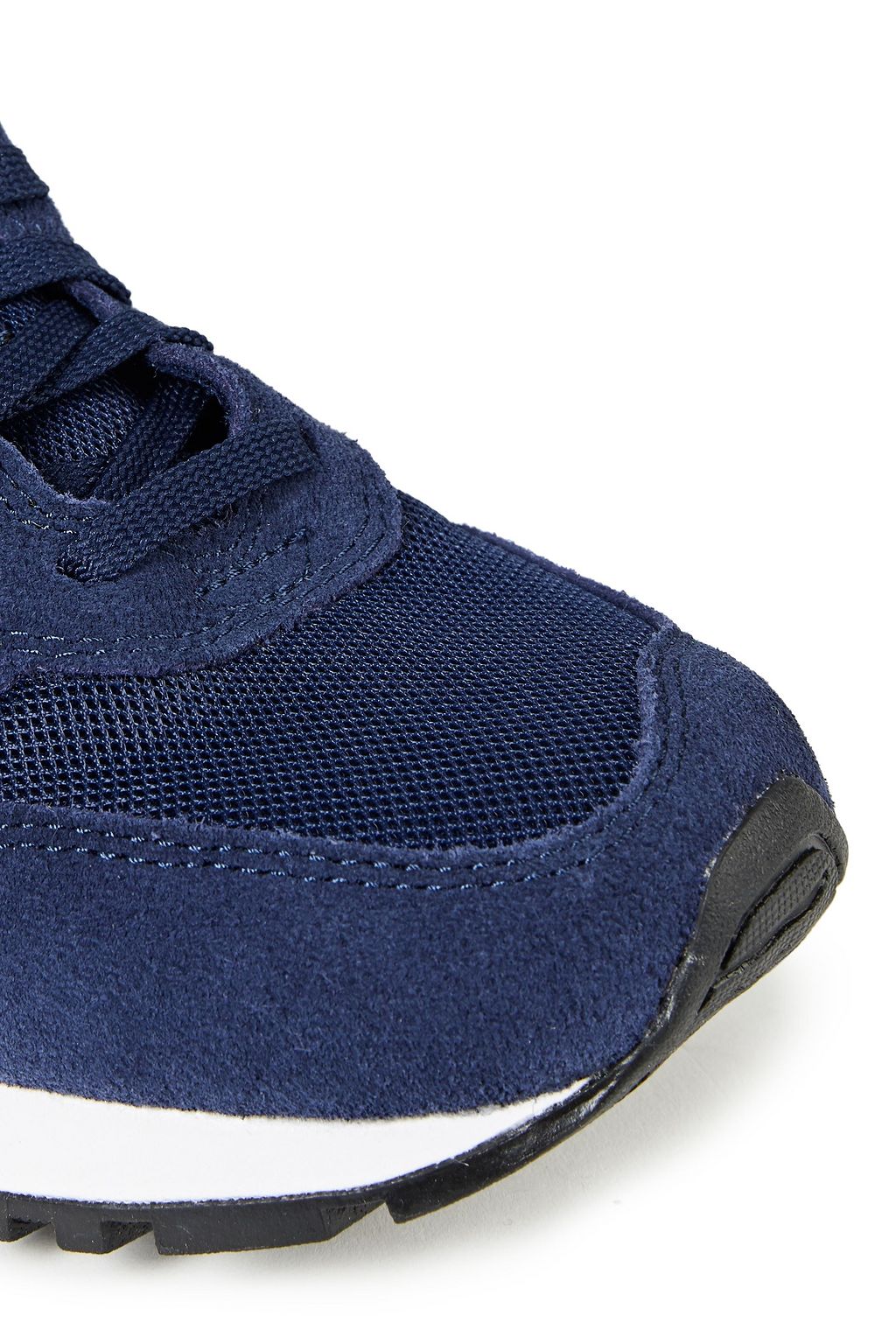 NEW BALANCE Patent leather-trimmed suede and mesh sneakers